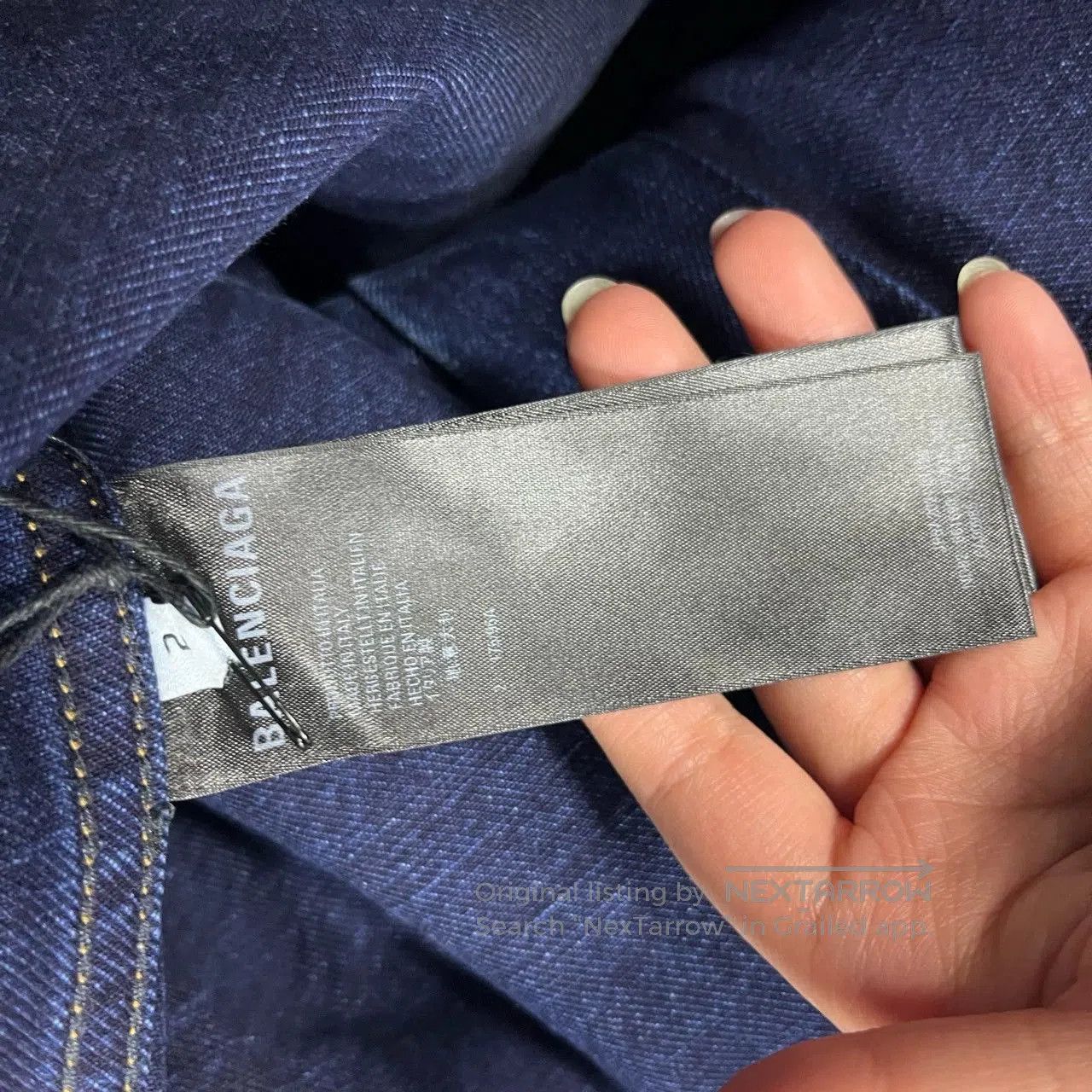 Balenciaga Balenciaga Blue Logo Denim Jacket. Size US S / EU 44-46 / 1 - 5 Thumbnail