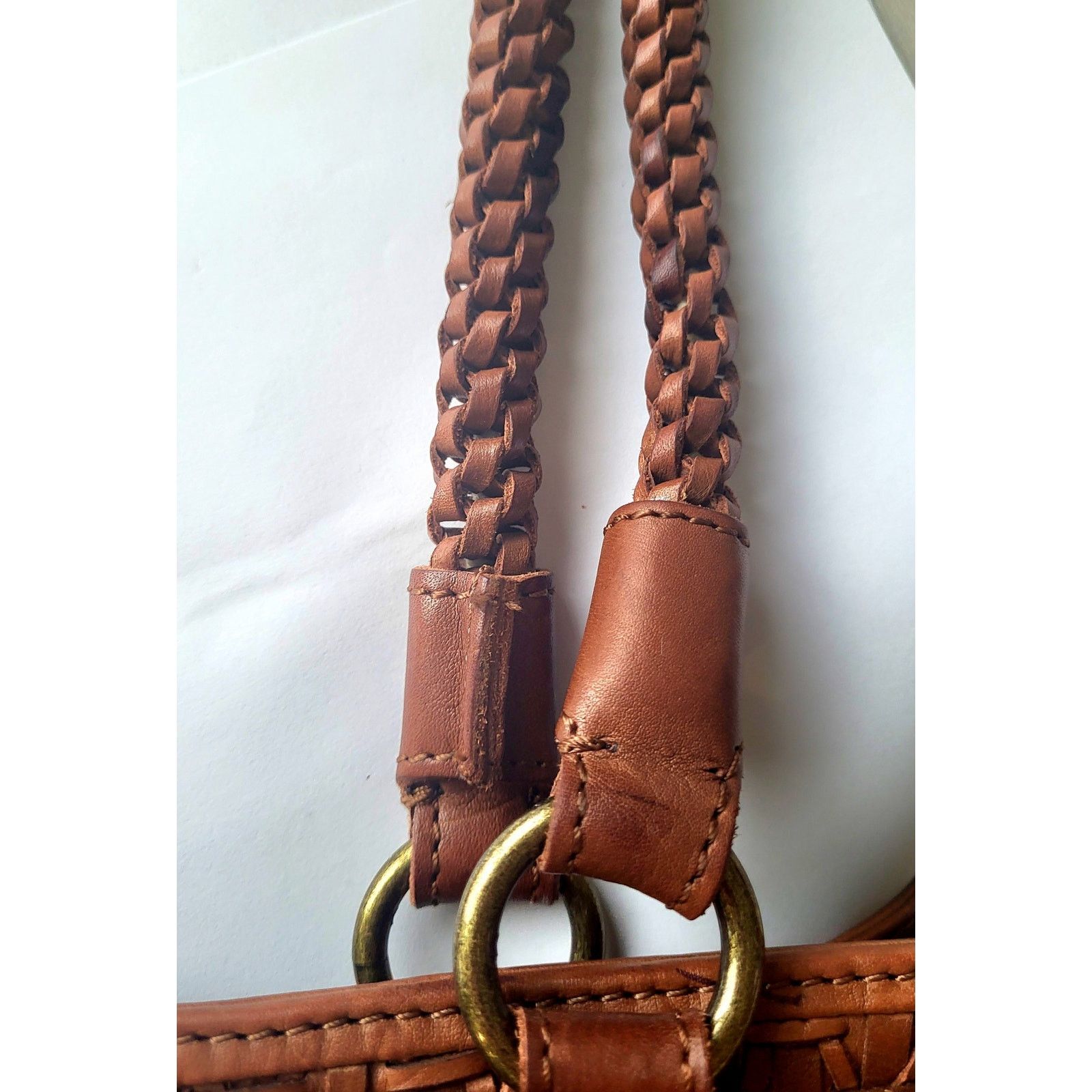 Other Leather Tote Bag Woven Brown Vintage Gorgeous Patina Size ONE SIZE - 7 Thumbnail