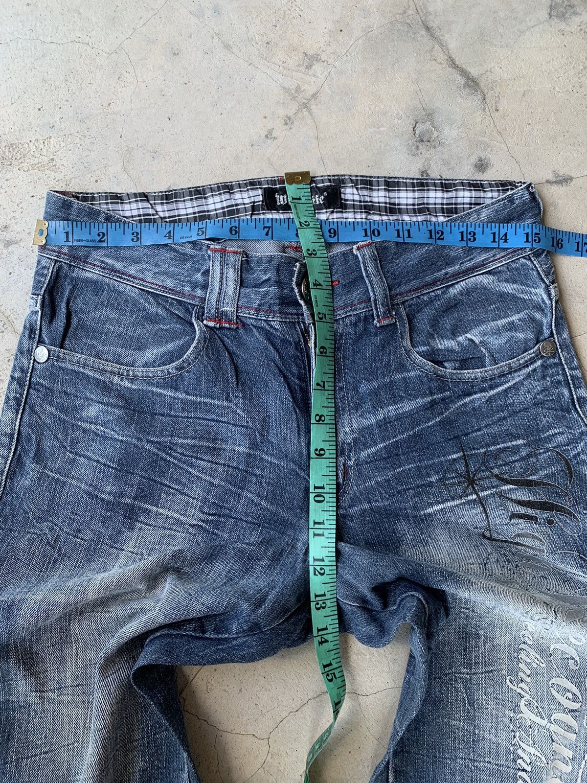Skull Jeans by an Alchemist Skull bones jean lightning design. Size US 31 - 9 Thumbnail