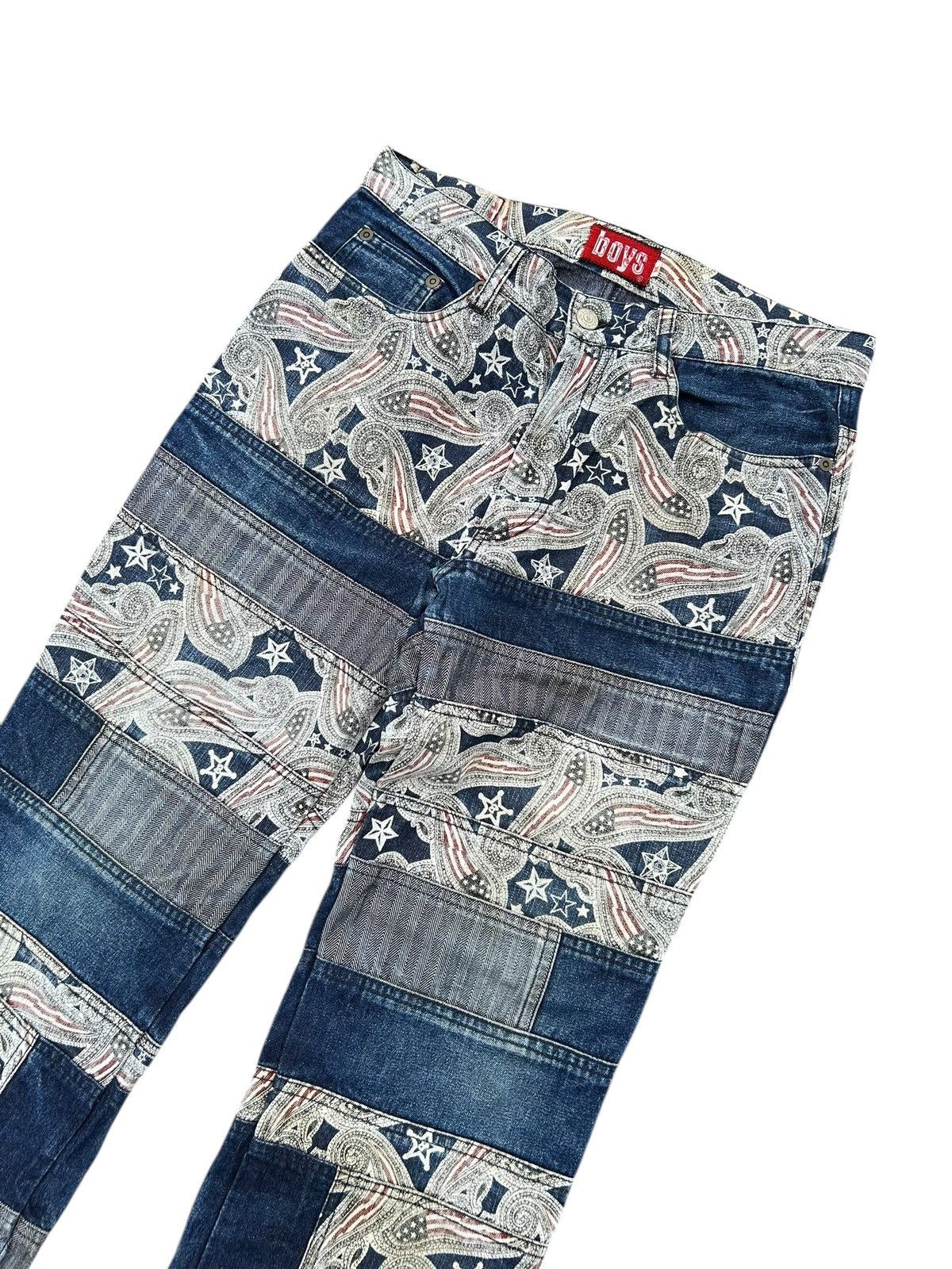 Hysteric Glamour × Japanese Brand × KMRii FLARE HAGI VINTAGE BATSU BOYS PUNK DISTRESSED DENIM JEANS Size US 30 / EU 46 - 4 Thumbnail