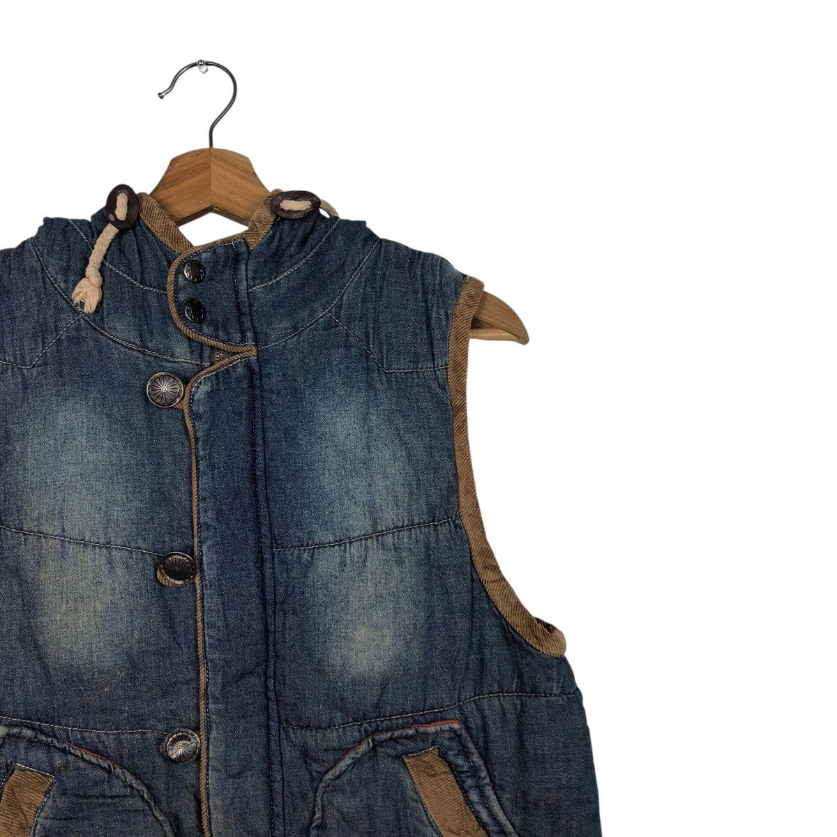 Hysteric Glamour 📌Vintage Biker Denim Vest Hoodie Multi Pocket Size US M / EU 48-50 / 2 - 7 Thumbnail