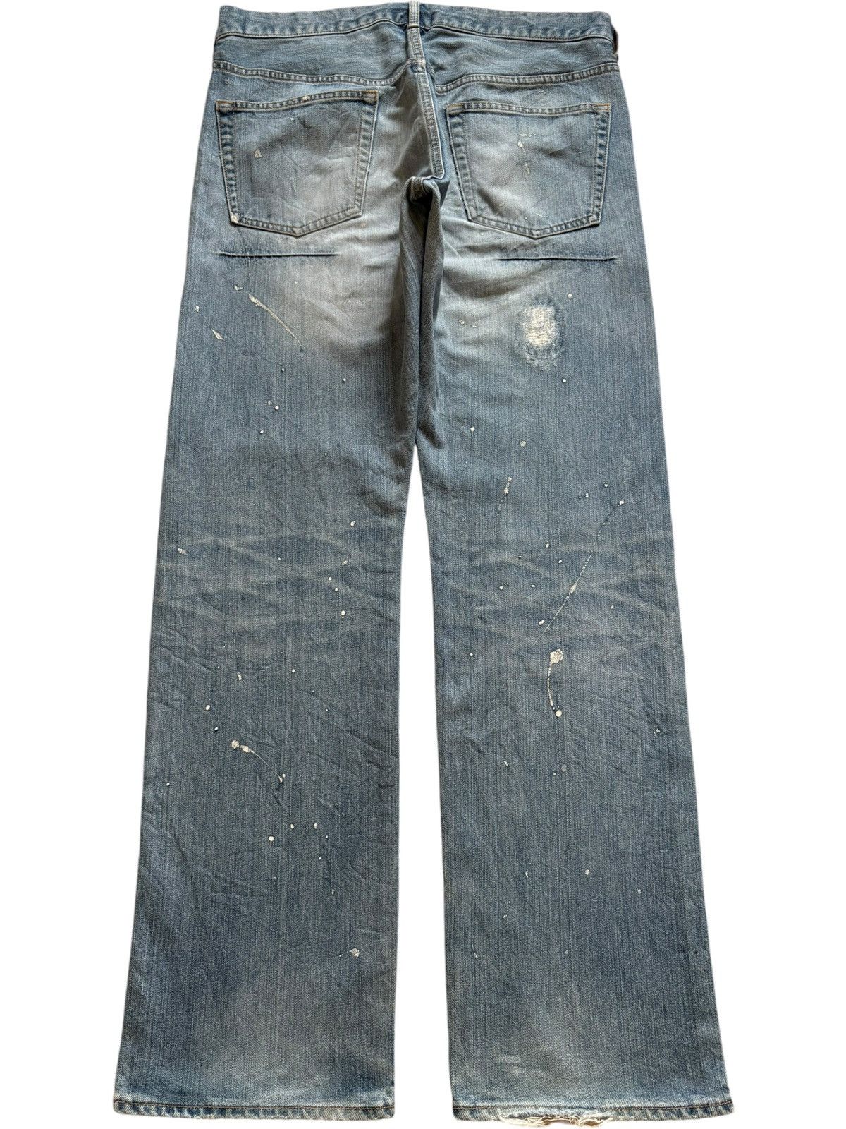 Designer × Japanese Brand × Takeo Kikuchi Vintage Japanese Takeo Kikuchi Painted Distress Baggy Jeans Size US 33 - 2 Thumbnail