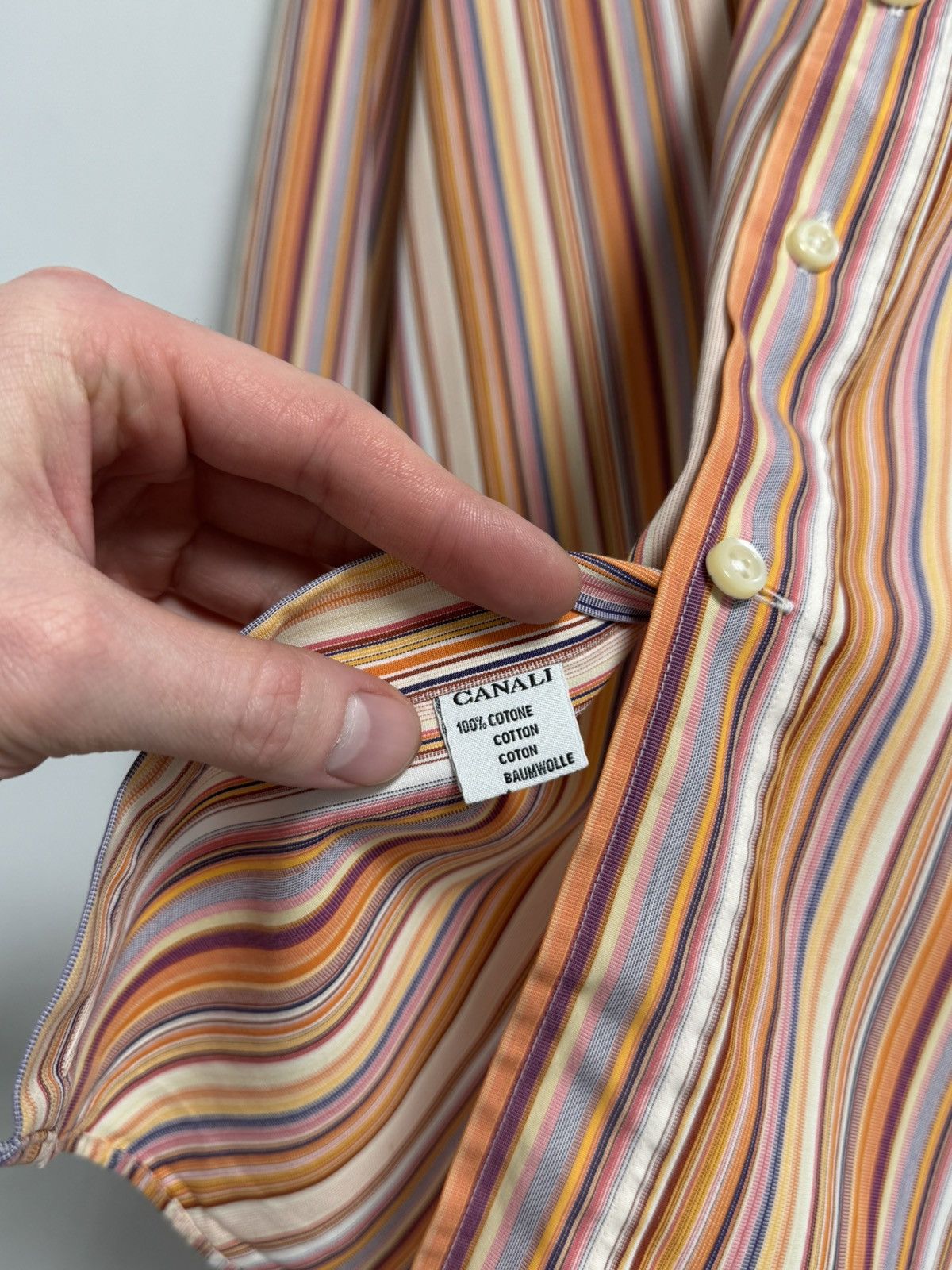 Canali Canali Button Up Shirt Luxury Hype Size US L / EU 52-54 / 3 - 11 Thumbnail