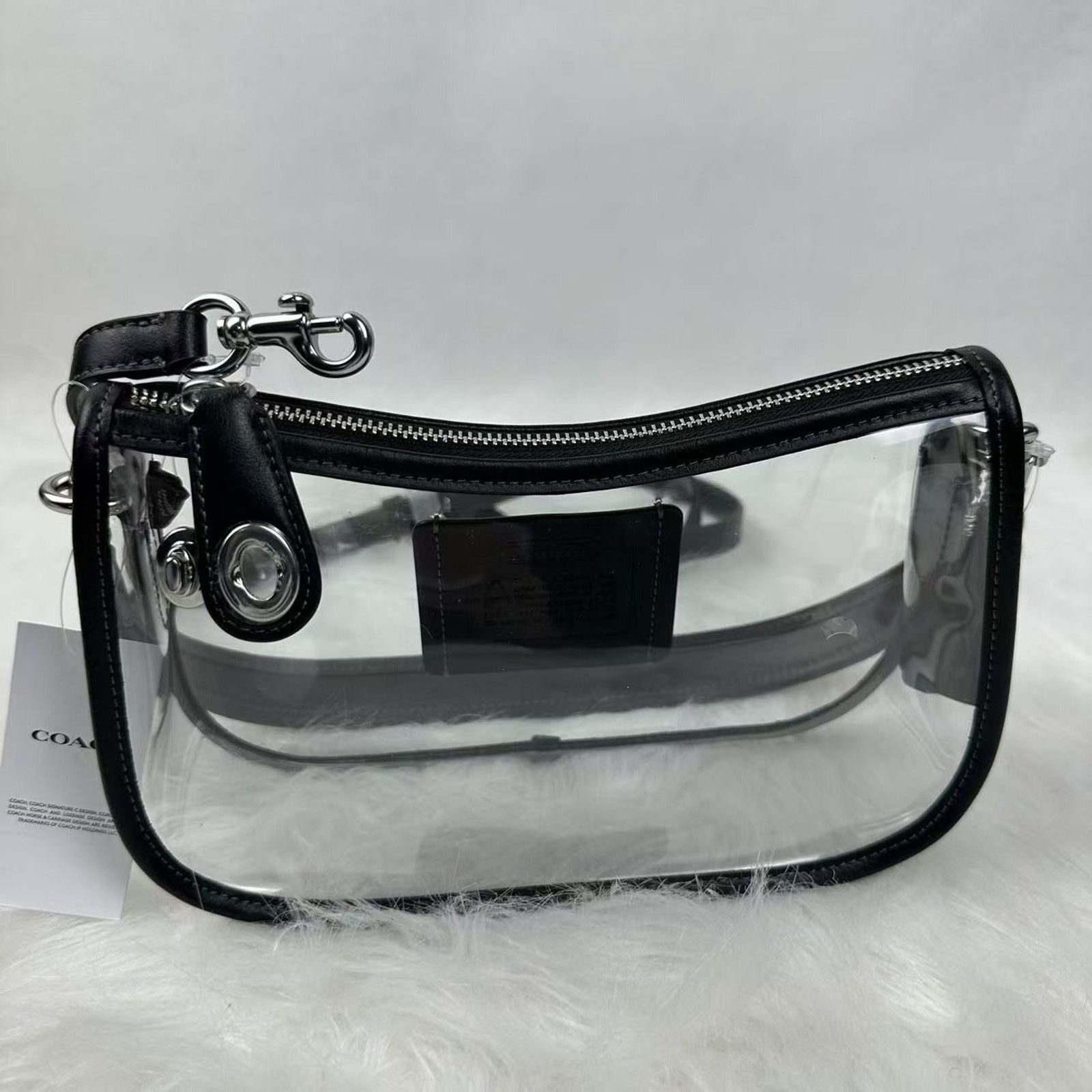 Coach Coach Stadium Swinger Clear Shoulder/Crossbody Silver/Black Size ONE SIZE - 6 Thumbnail