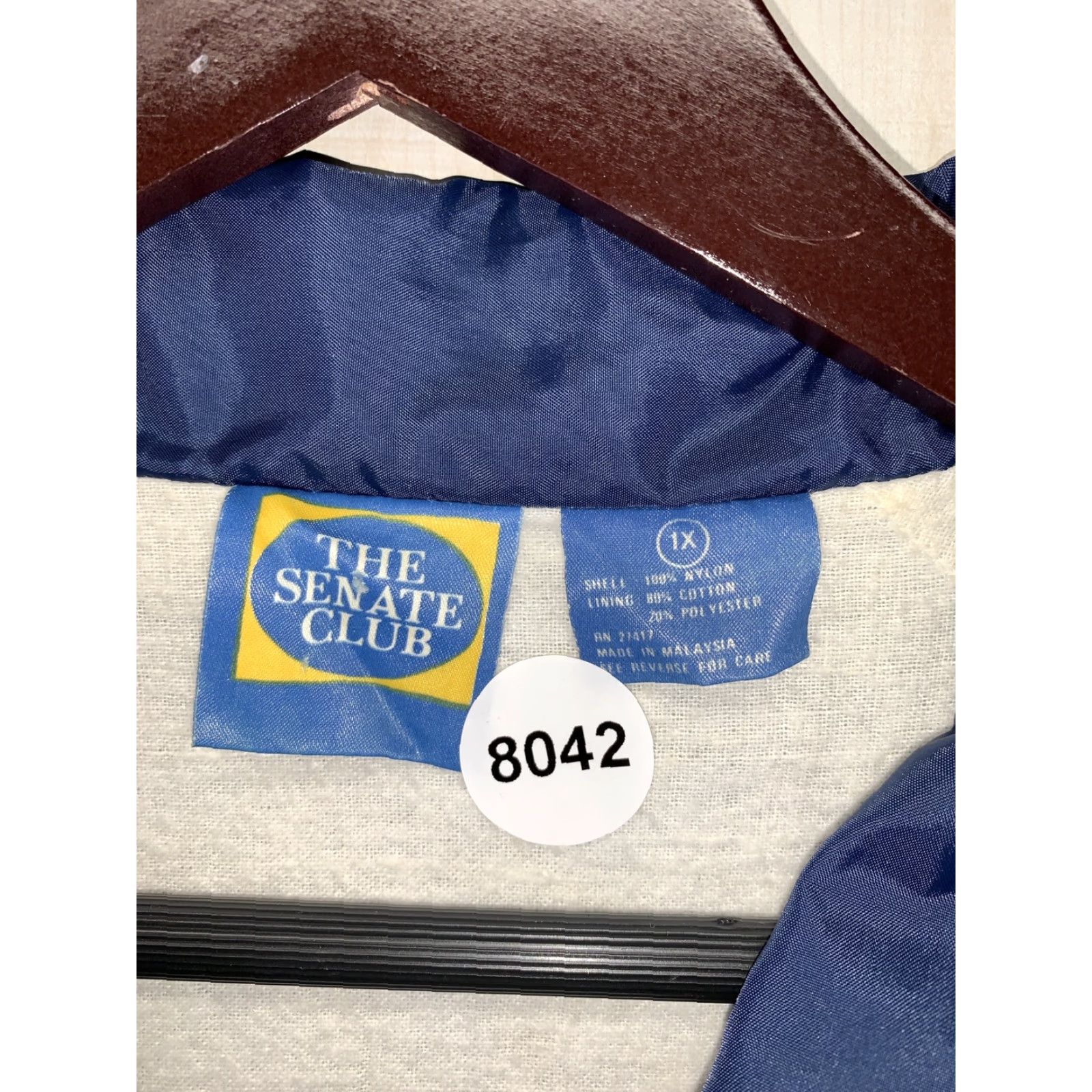 Vintage VINTAGE Senate Club 1987 100yr Anniversary Marathon Gasoline Mens Nylon Cotton Lined Snap Up Blue Windbreaker Style Lightweight Jacket XL Mens Size US XL / EU 56 / 4 - 3 Thumbnail
