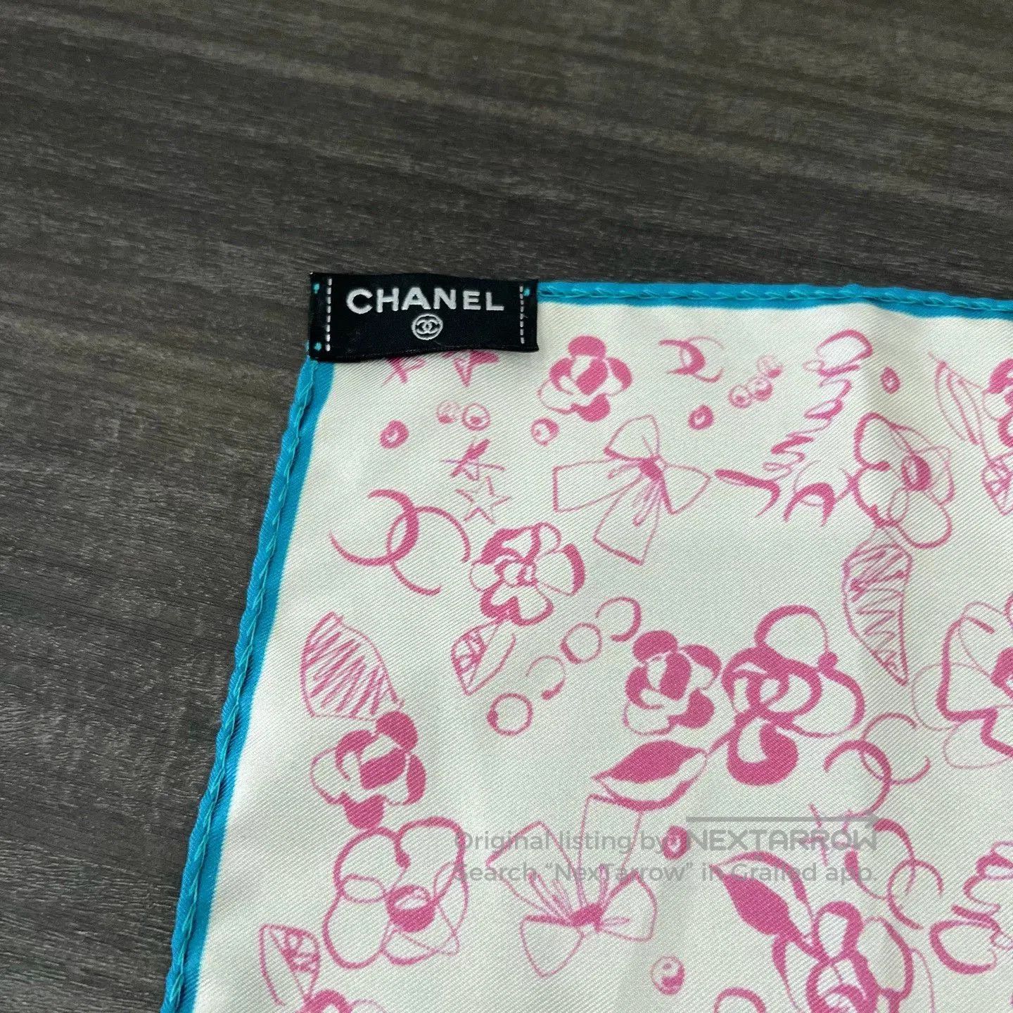Chanel Chanel Pink Floral Silk Scarf. Size ONE SIZE - 4 Thumbnail