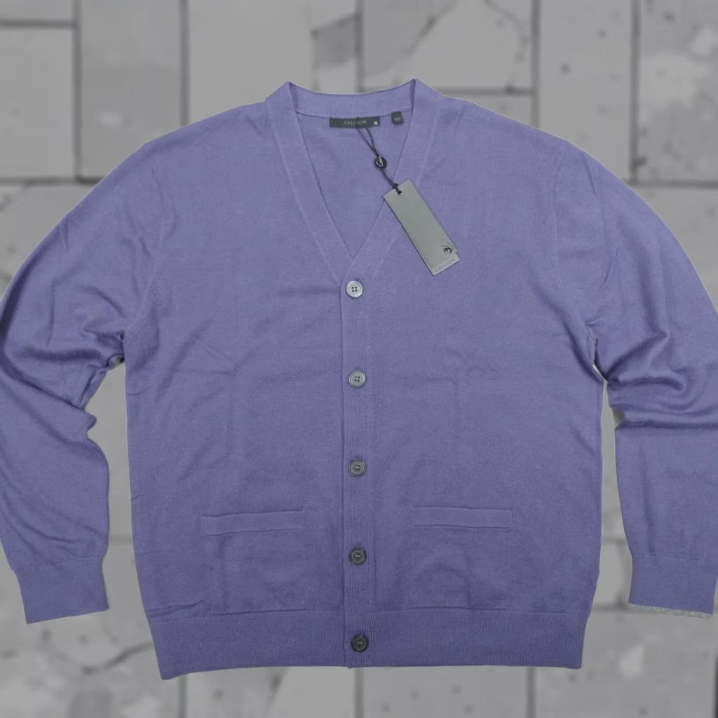 Vintage Greyson Cardigan Sweater Mens XL Purple Honeycreeper Nylon Wool V-Neck Button Modern - 000 Size US XL / EU 56 / 4 - 1 Thumbnail