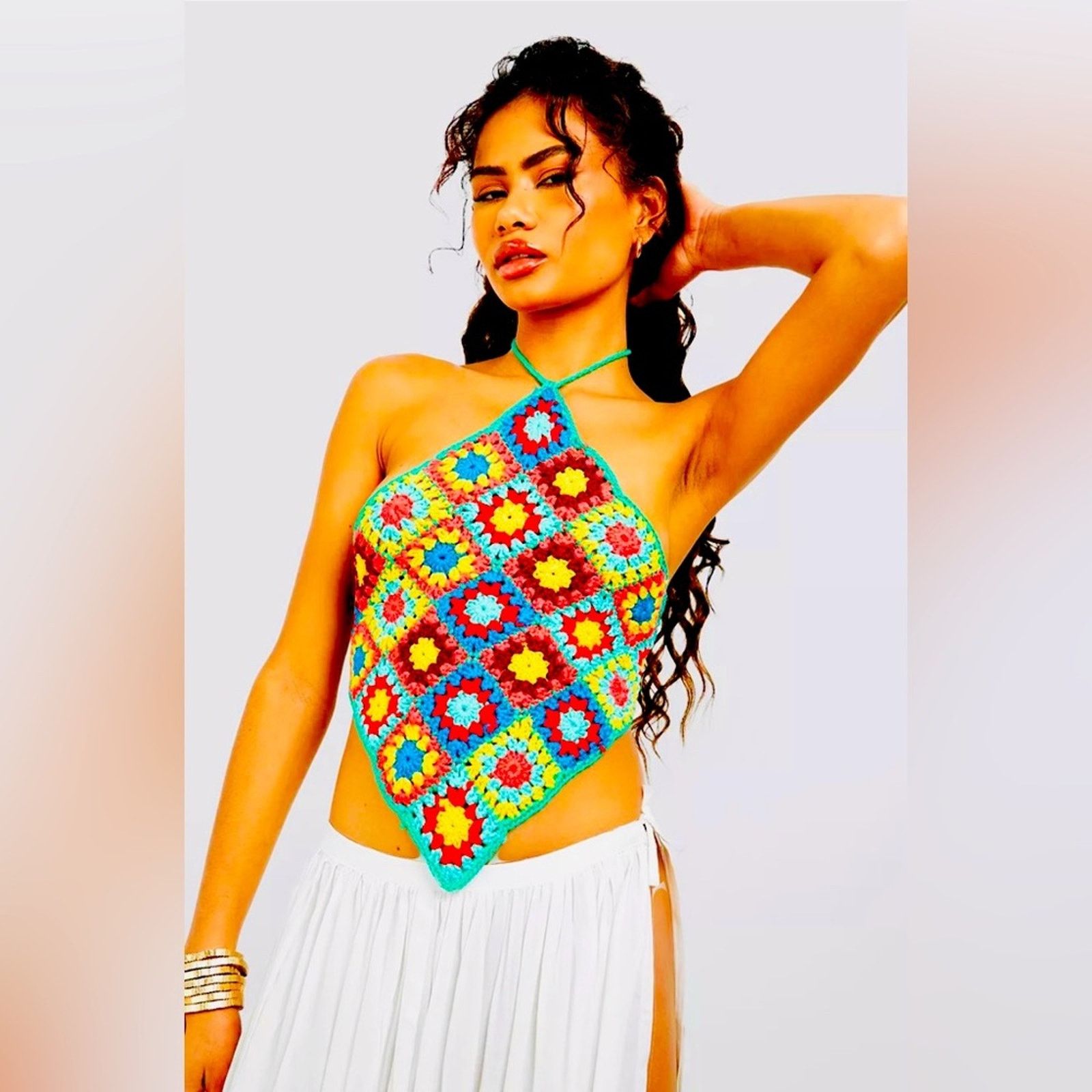 Boohoo BOOHOO HALTER CROCHET CROP TOP Size XL / US 12-14 / IT 48-50 - 1 Thumbnail