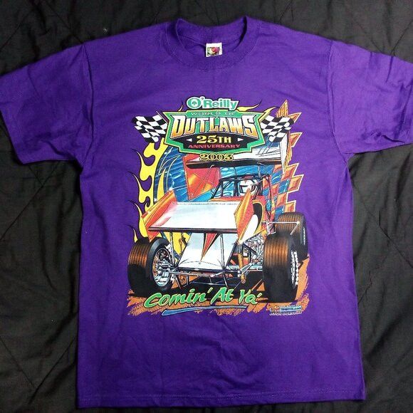 Fruit Of The Loom × Vintage Vintage World Of Outlaws 25 Years Sprint Car Racing T-Shirt Size US L / EU 52-54 / 3 - 2 Thumbnail