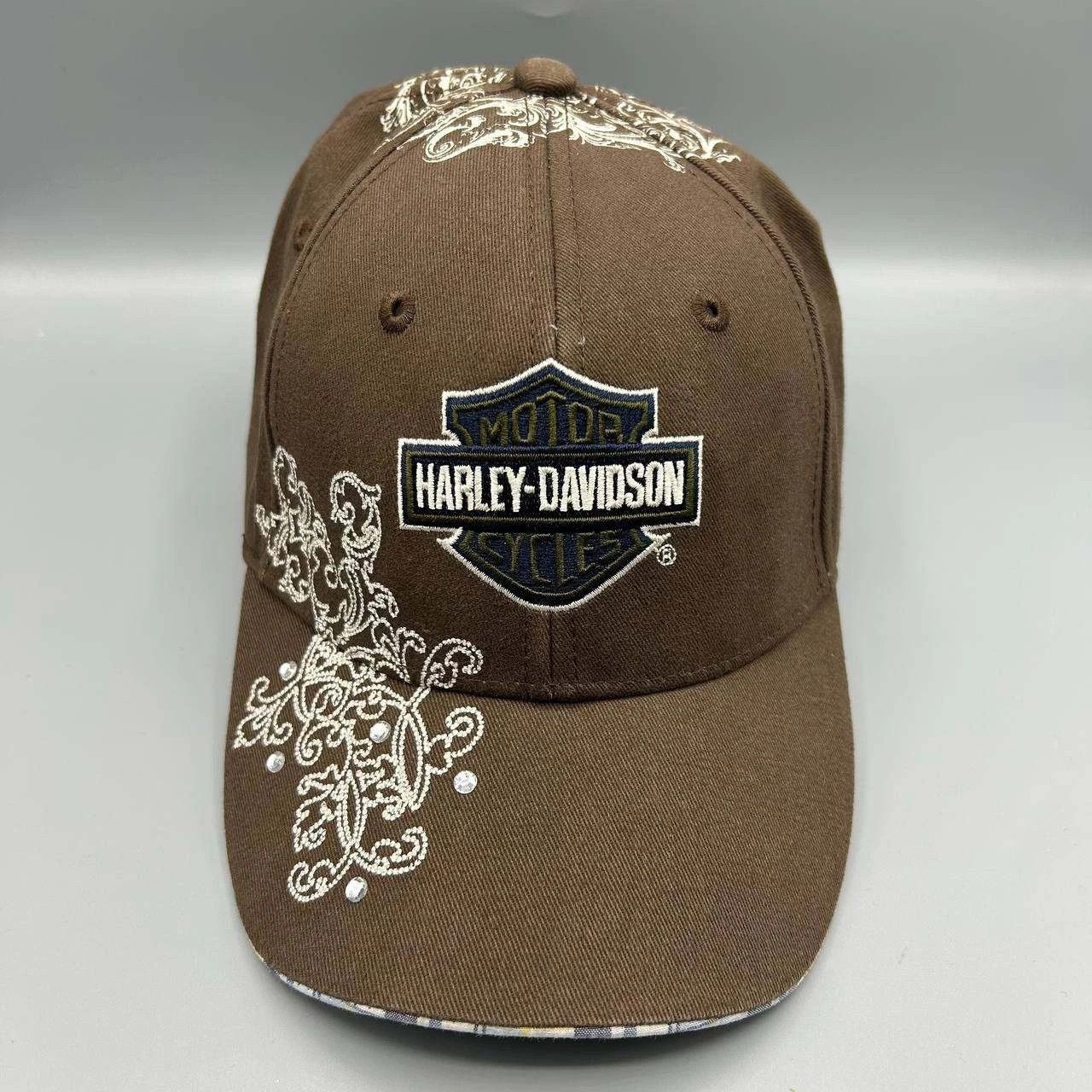 Harley Davidson Harley Davidson Motorcycles Hat Plaid Strap Back Cotton Size ONE SIZE - 1 Thumbnail