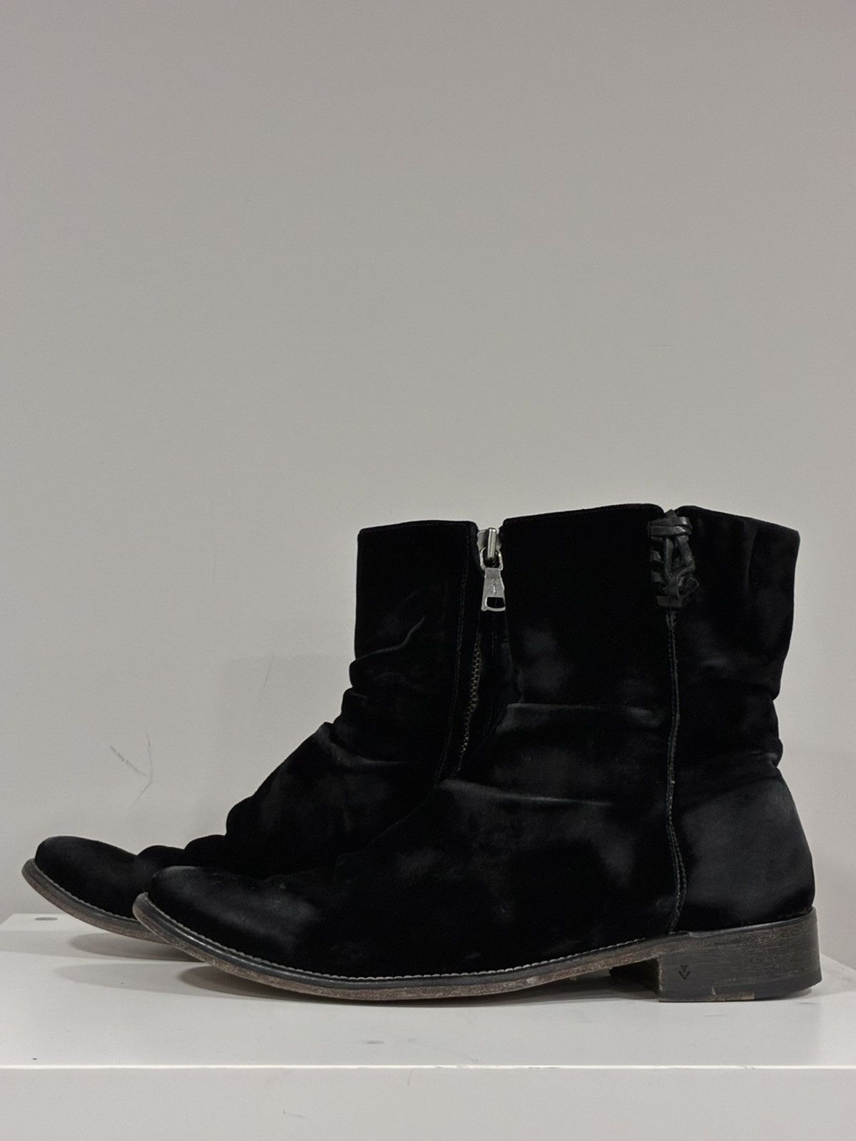 John Varvatos Richards Sharpei Distressed Velvet Leather Boot 8 Size US 8 / EU 41 - 6 Thumbnail