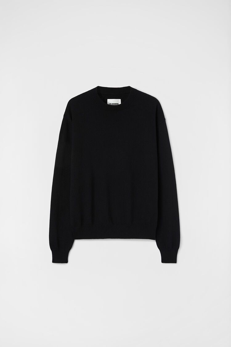 Jil Sander o1y1124 Cashmere Blend Crew-Neck Sweater in Black Size US S / EU 44-46 / 1 - 1 Thumbnail