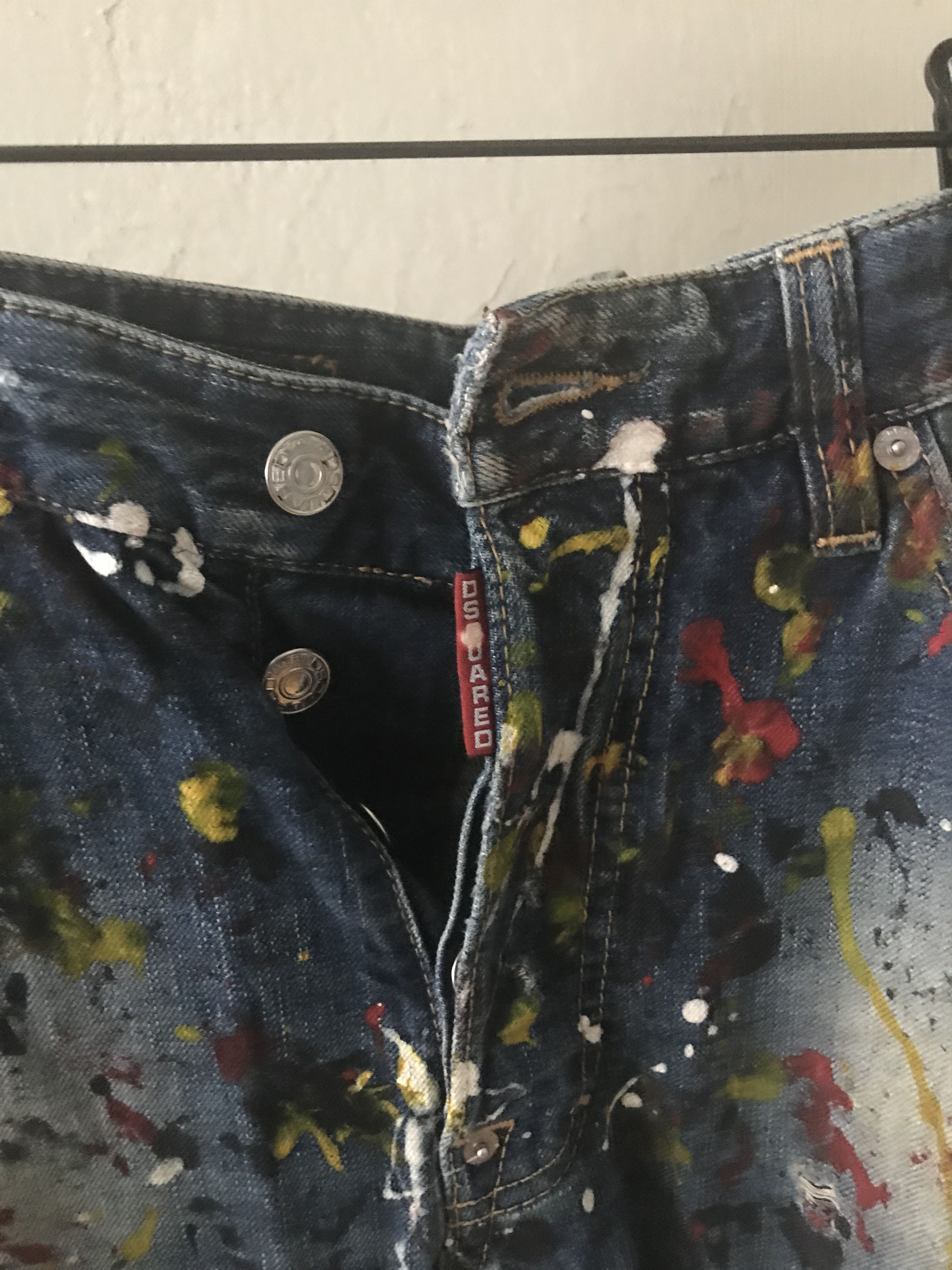 Dsquared2 Dsquared2 FW10 paint splatter 3/4 jeans, size 40, Y2K Size 27" / US 4 / IT 40 - 2 Thumbnail