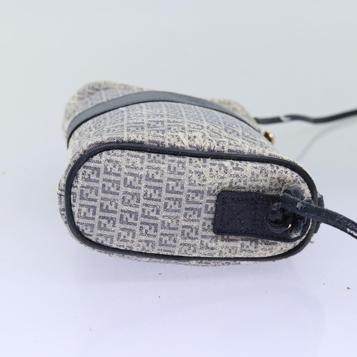 Fendi FENDI Zucchino Canvas Shoulder Bag Coated Canvas White Navy Size ONE SIZE - 5 Thumbnail