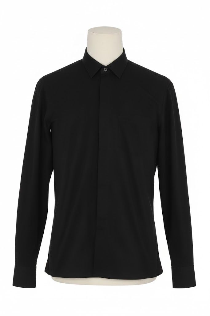 Saint Laurent Paris oc11z1225 564269 Chemise Classique Fit Shirt in Noir Size US S / EU 44-46 / 1 - 1 Preview