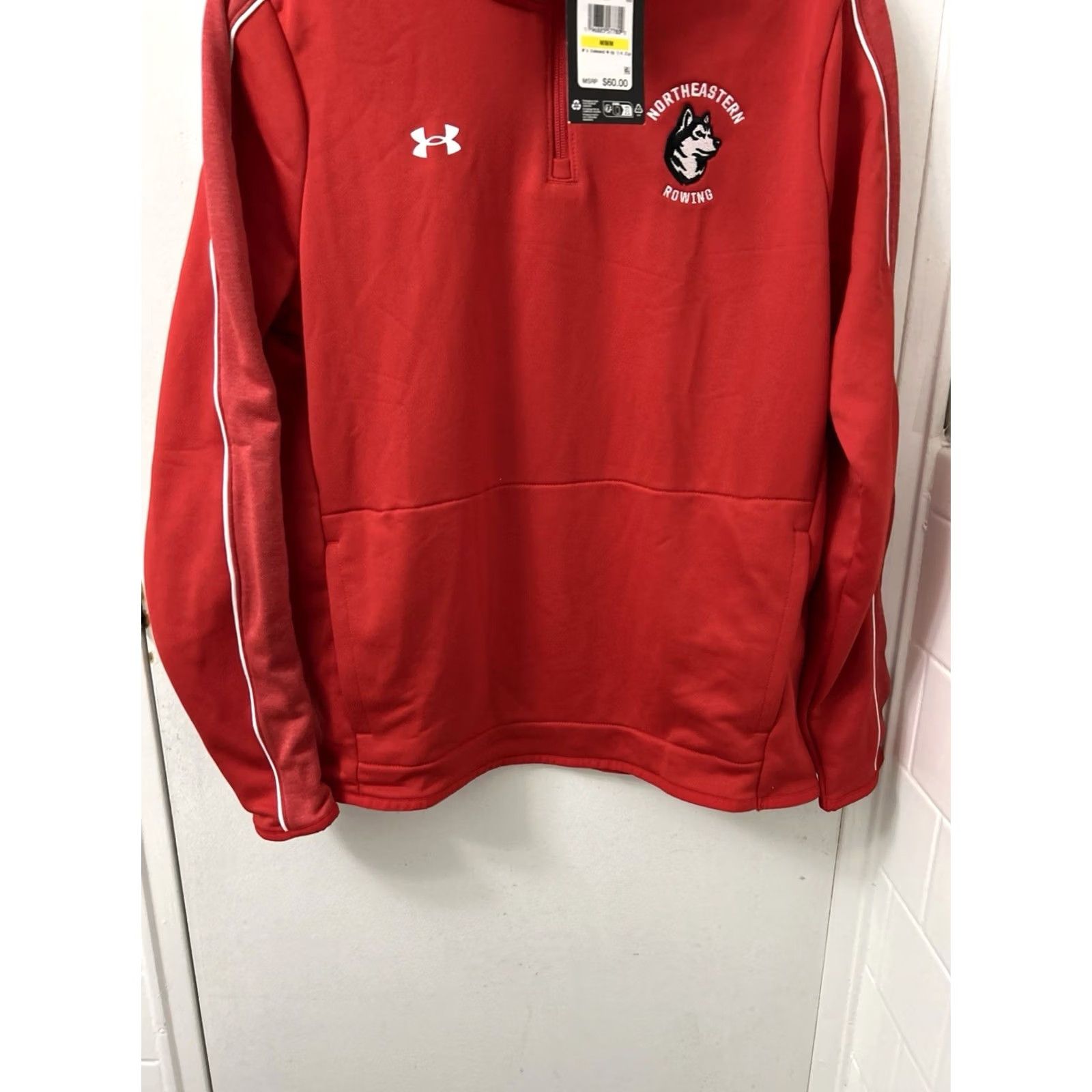 Under Armour Under Armour Command 1/4 Zip Womens Jacket Regular Medium Red Northeastern Rowing NWT Pullover Sports Track Size M / US 6-8 / IT 42-44 - 3 Thumbnail