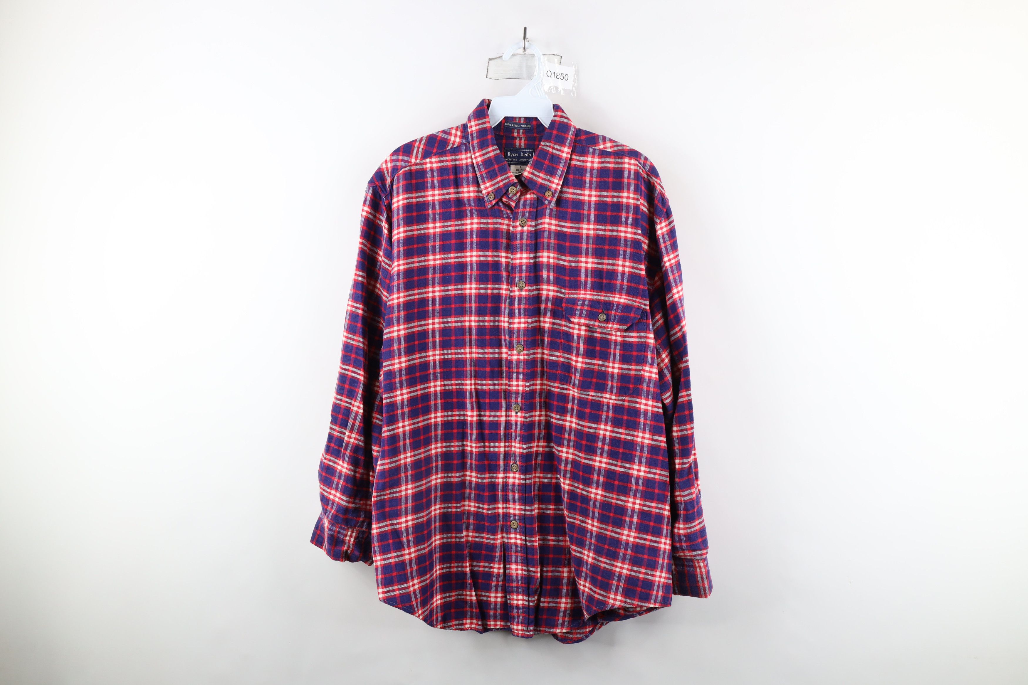 Vintage Vintage 70s Streetwear Needle Tailoring Flannel Button Shirt Size US L / EU 52-54 / 3 - 1 Thumbnail