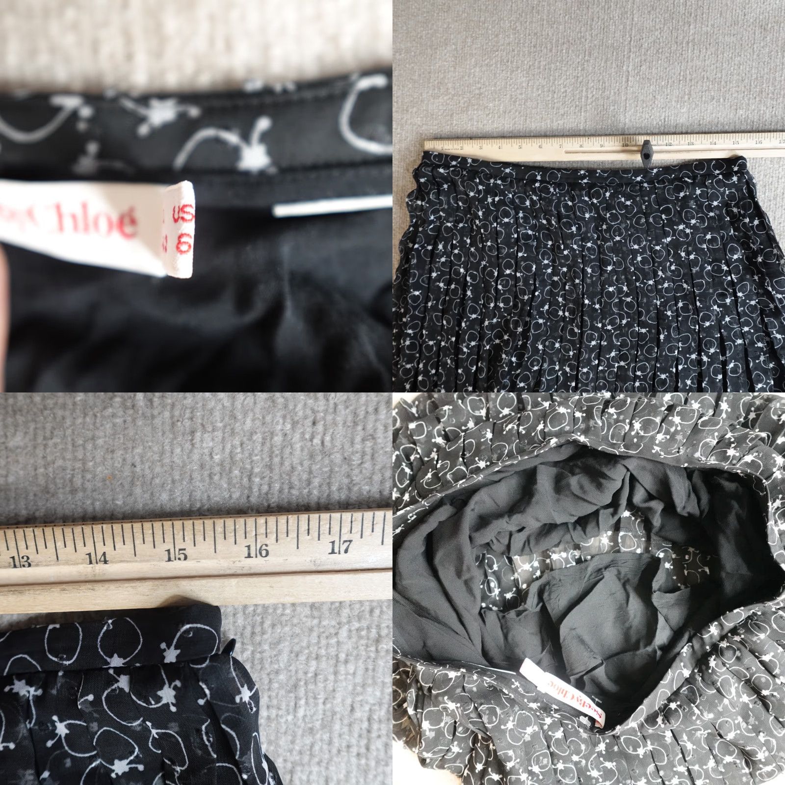 See By Chloe Womens Skirt Medium 6 Pleated Short