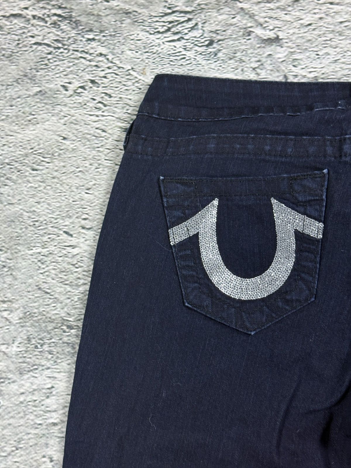 True Religion True Religion blue jeans flared bootcut dark glitter shiny Size 27" / US 4 / IT 40 - 3 Thumbnail
