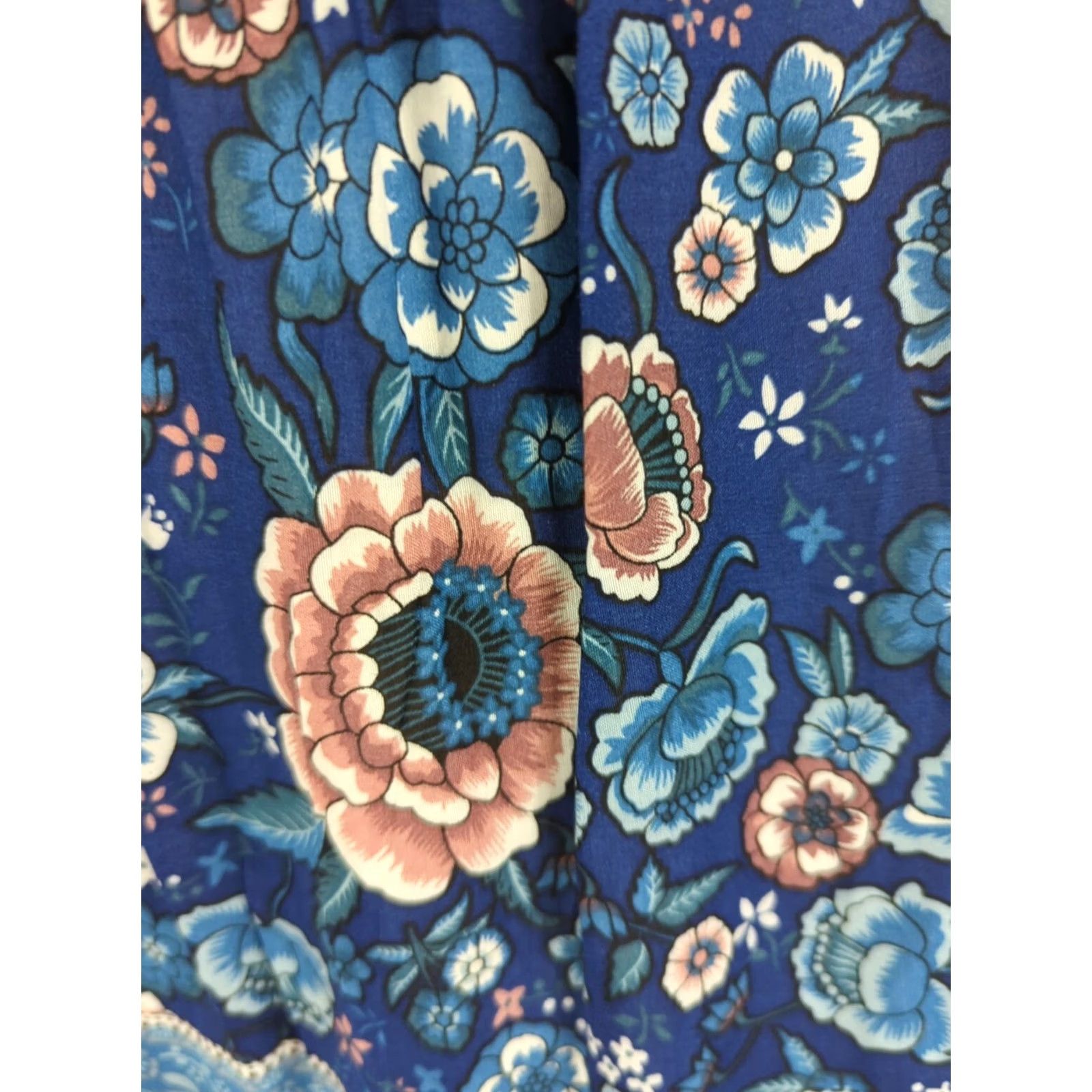 Vintage Kindred Maxi Dress S Blue Floral Smocked Puff Sleeve Square Neck Pulloverempire Waist Boho 60s 70s 80s 90s Beach Holiday Wedding Spring Summer Women Size S / US 4 / IT 40 - 5 Thumbnail