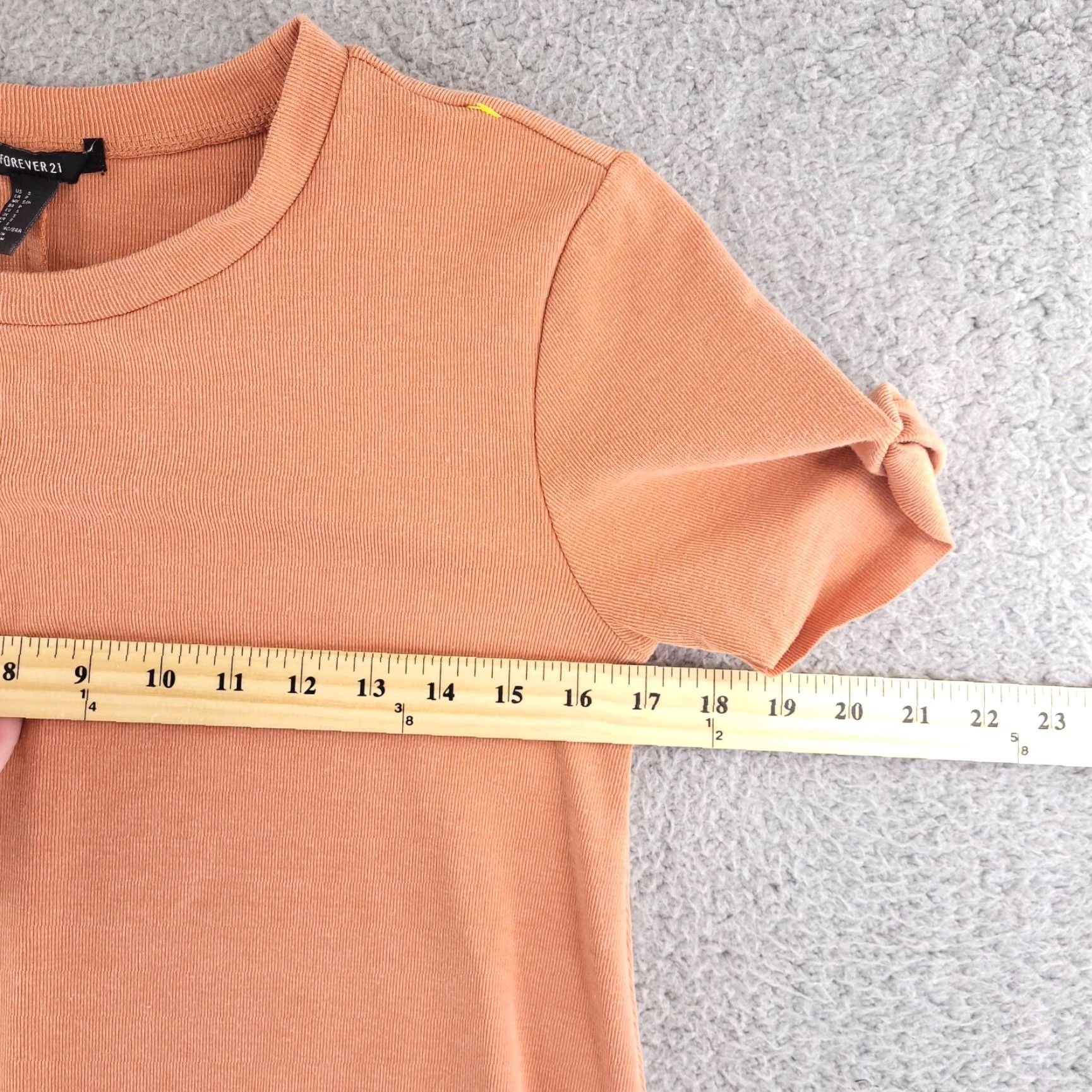 Forever 21 FOREVER 21 Shirt Dress Women's Small Orange Cotton Midi Short Sleeve Knit Sage?? Size S / US 4 / IT 40 - 6 Thumbnail