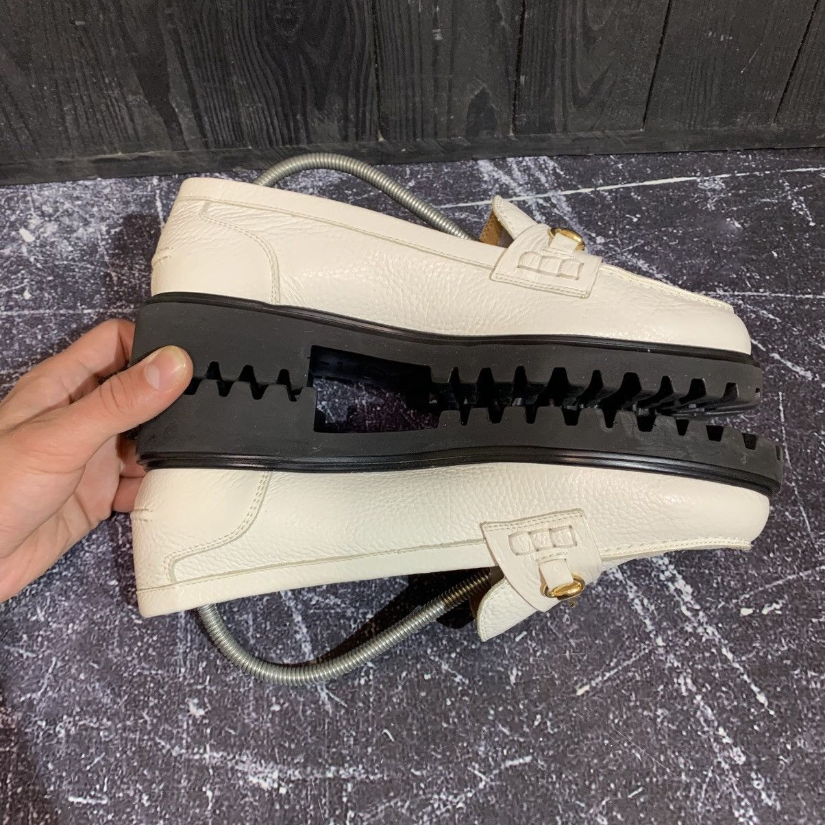 Russell & Bromley Russel & BROMLEY White Leather Loafers Size 40 Gucci Style Size US 10 / IT 40 - 10 Thumbnail