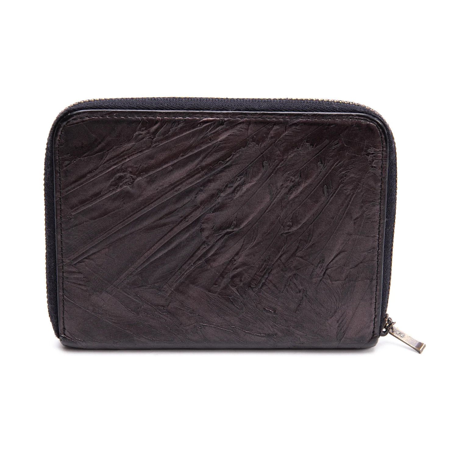 Jean Paul Gaultier Feather Embossed Round Zip Wallet in Brown Size ONE SIZE - 2 Thumbnail
