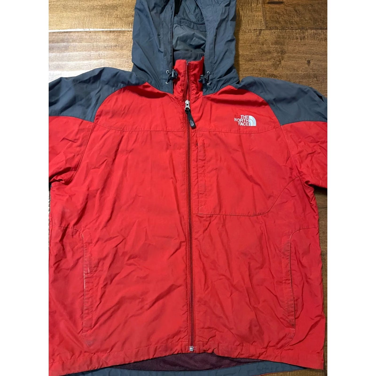 The North Face The North Face Windbreaker Jacket Hooded Geosphere Red/Orange Gray Men's Large Size US L / EU 52-54 / 3 - 3 Thumbnail