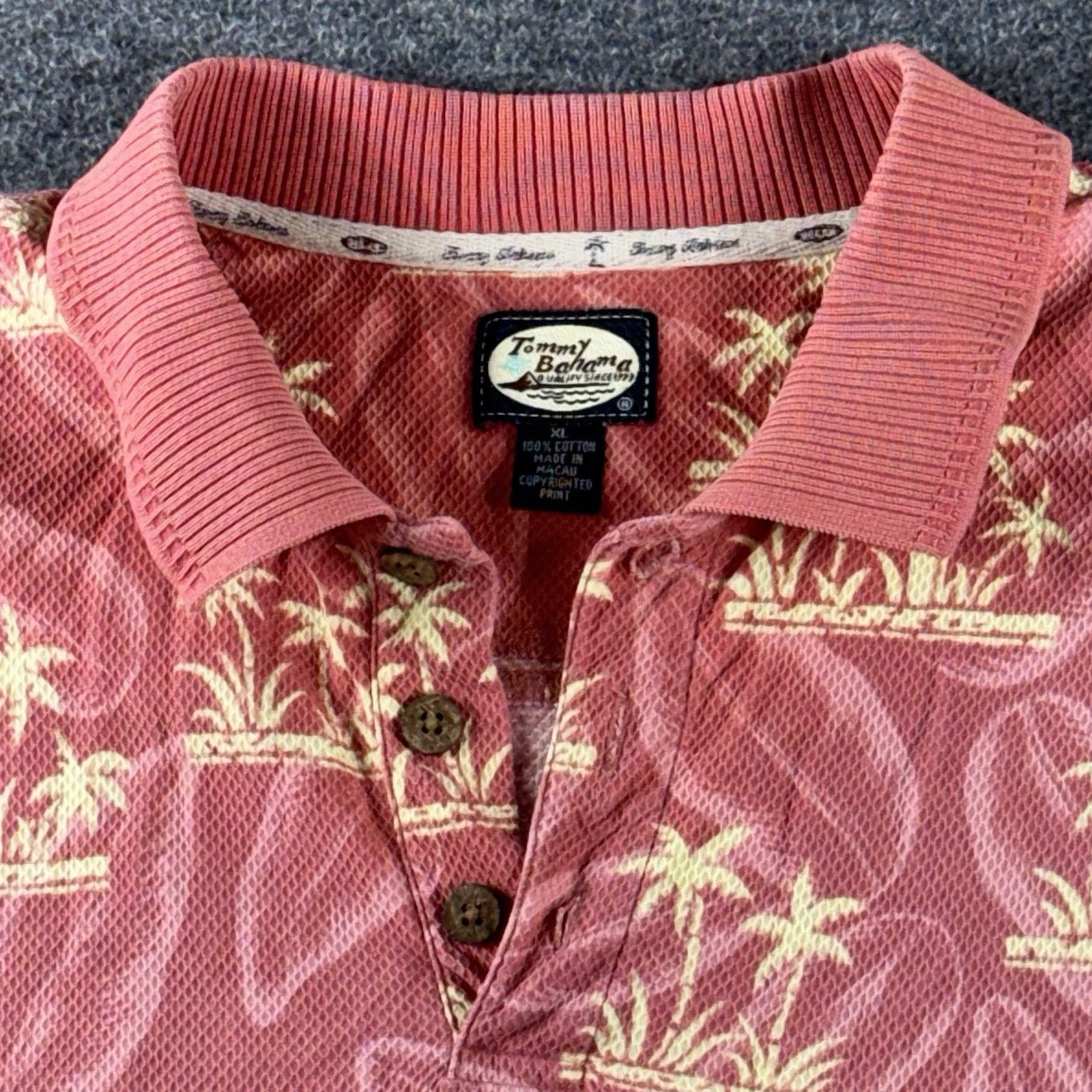 Tommy Bahama Vintage Tommy Bahama Polo Shirt Men's XL Coral Red Palm Size US XL / EU 56 / 4 - 1 Thumbnail