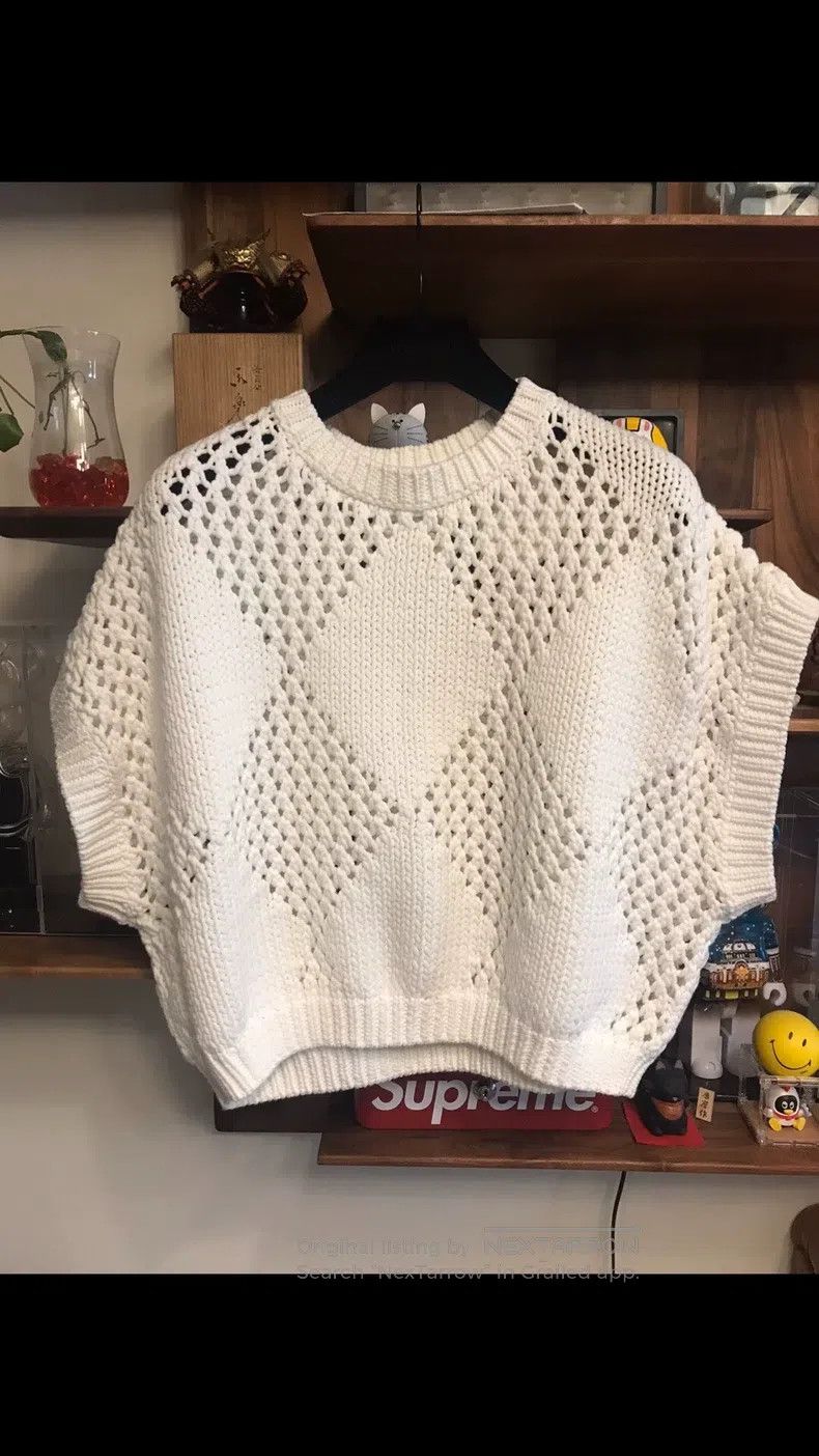 Brunello Cucinelli Brunello Cucinelli Knitted sweater, wide white knitting pa Size M / US 6-8 / IT 42-44 - 1 Thumbnail