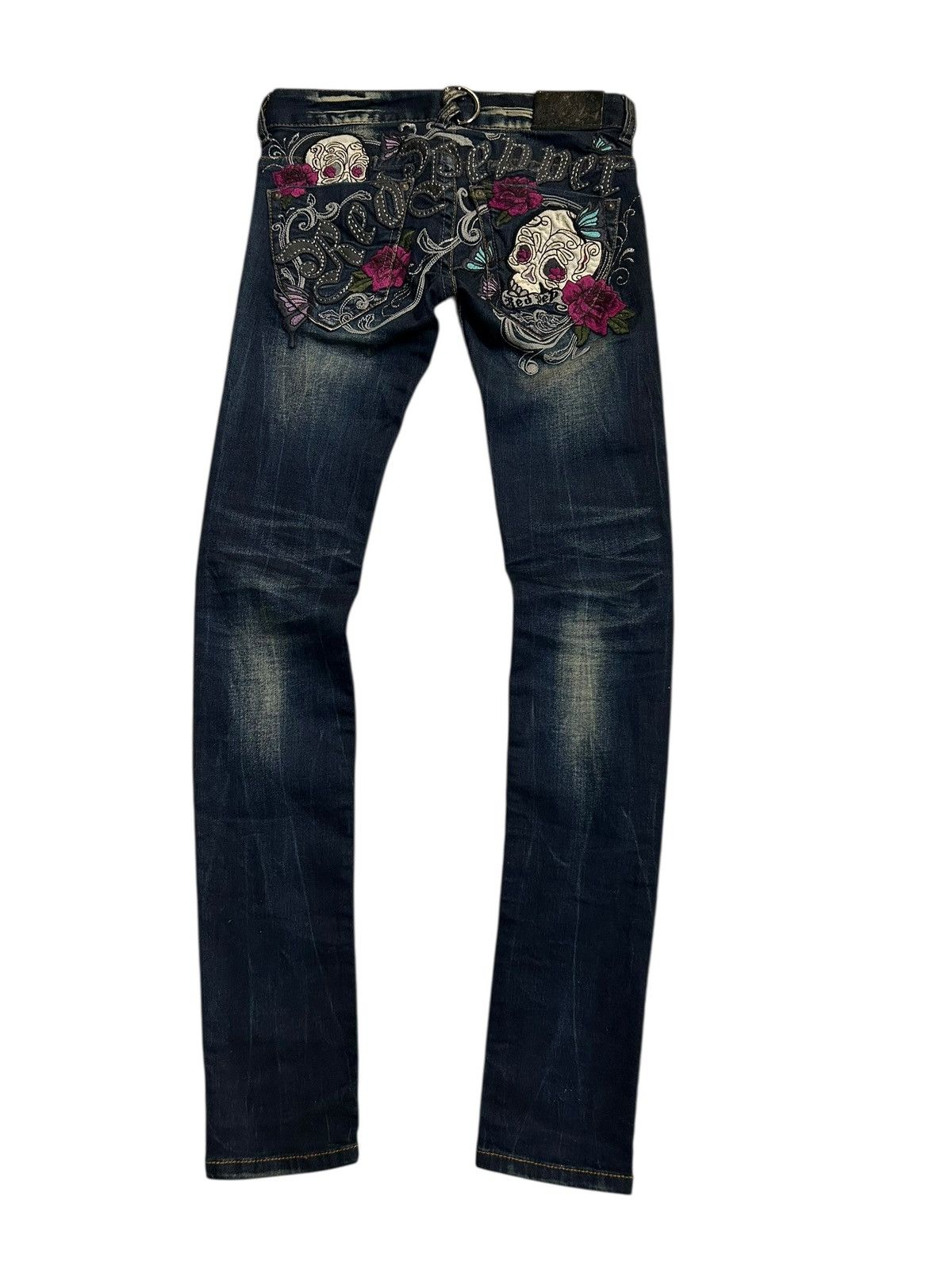 If Six Was Nine × KMRii × Le Grande Bleu (L.G.B.) Skull Red Pepper Japanese Punk Denim Jeans Size US 29 - 9 Thumbnail