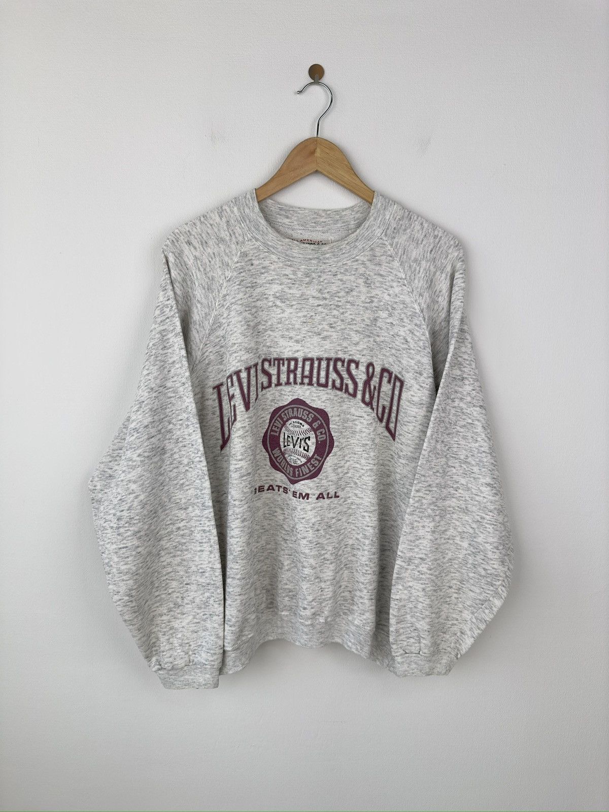 Levi's Vintage LEVI’S Big Logo Beats Em All Sweatshirt Boxy Fit Size US XL / EU 56 / 4 - 1 Thumbnail