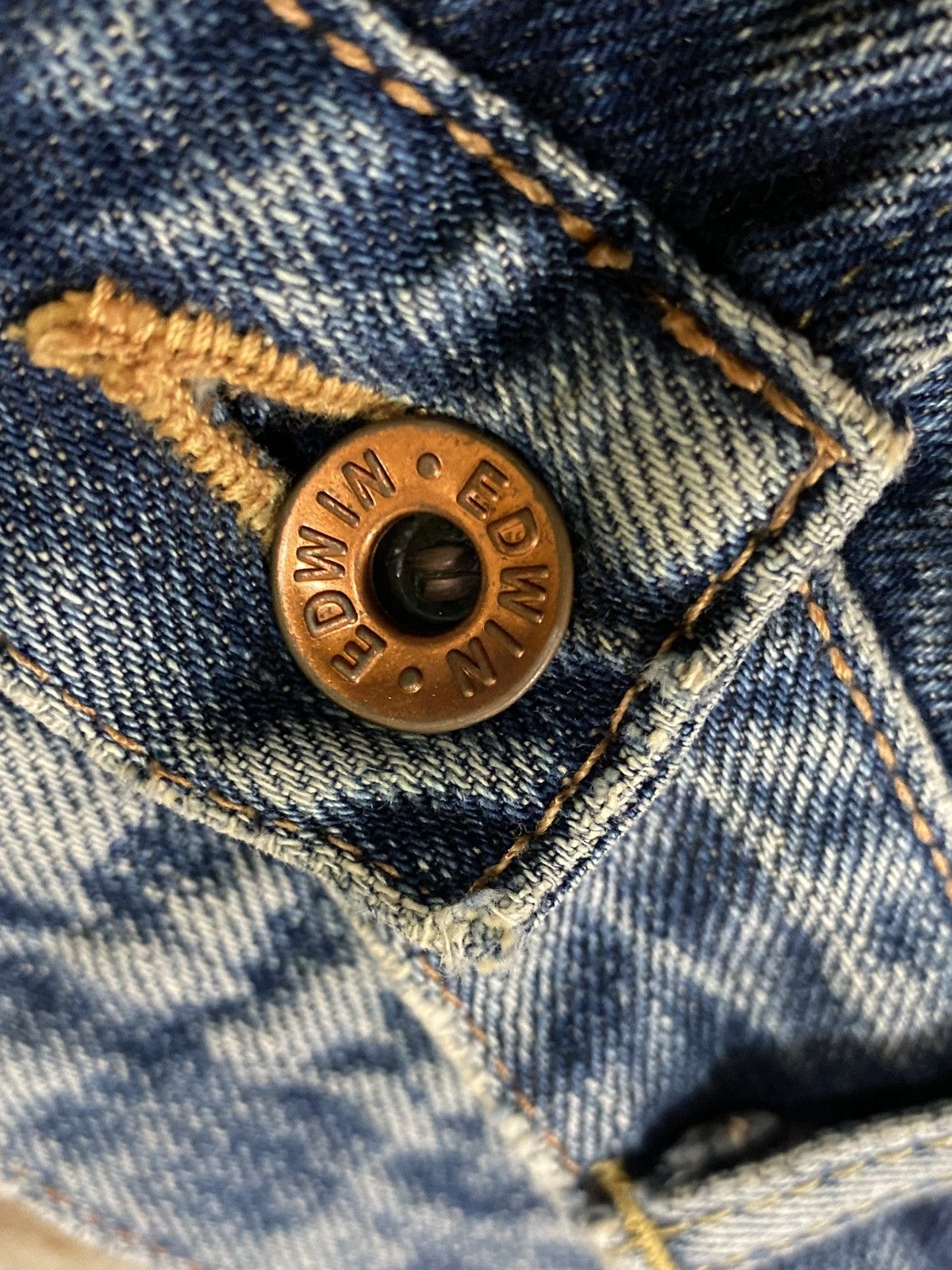 Edwin Vintage Edwin 505x Washed Orange Tab Ripped Selvedge Denim Size US 30 / EU 46 - 9 Thumbnail