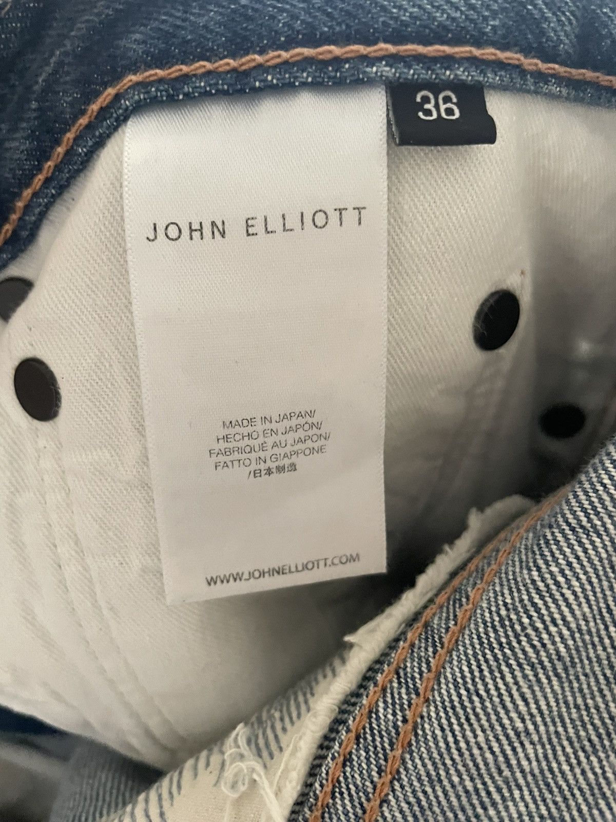 John Elliott John Elliott Daze Heavy Repair Denim Mid Wash Crash Boro Size US 36 / EU 52 - 7 Thumbnail