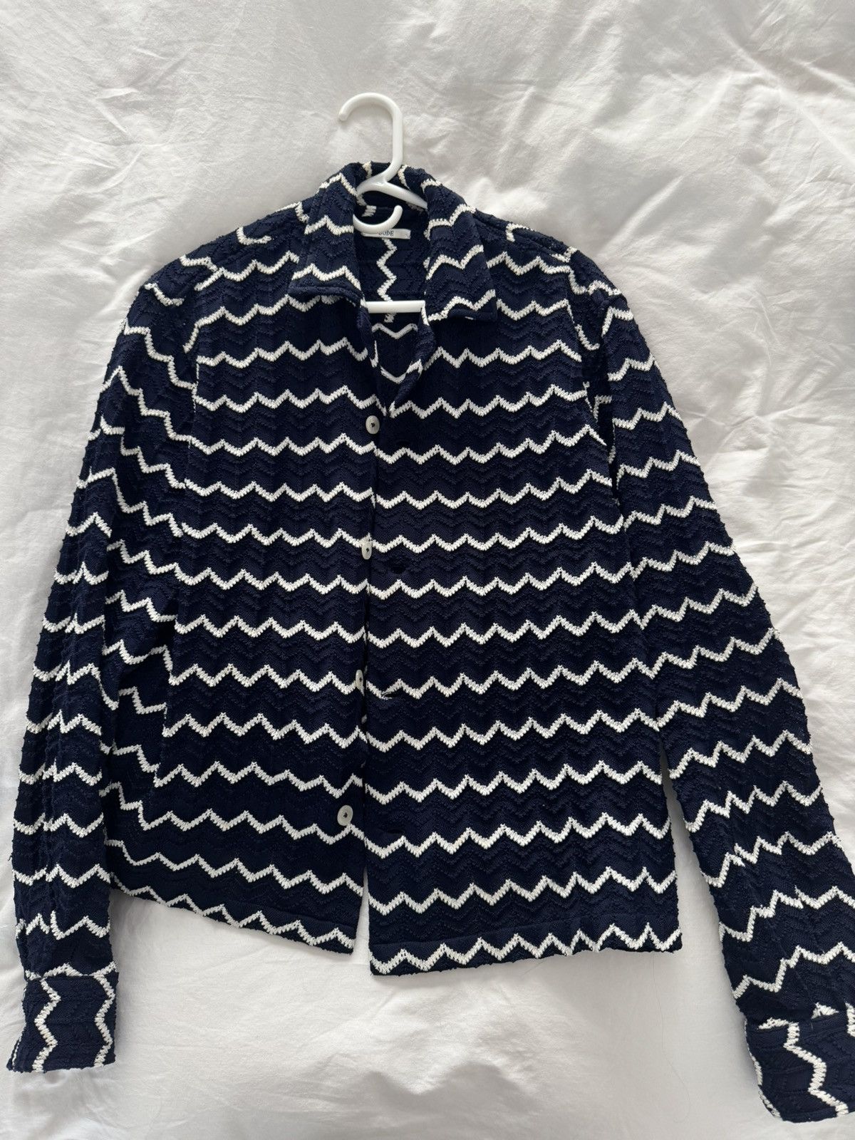 Bode Bode Zig Zag LS Shirt Blue / White (Medium) Size US M / EU 48-50 / 2 - 2 Thumbnail