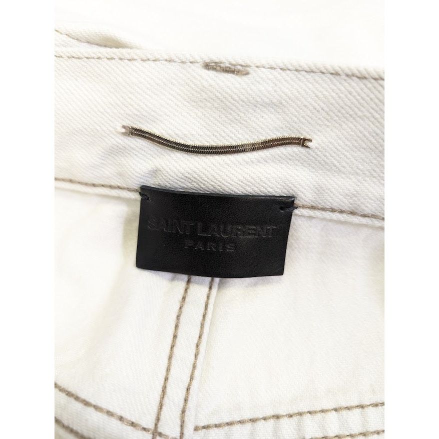 Saint Laurent Paris o1rshd1 Baggy Shorts Tigh LE in Off-White Size US 34 / EU 50 - 14 Thumbnail