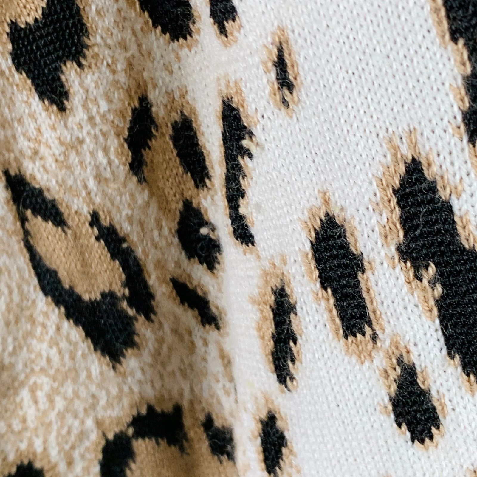 MSGM Khaki Black White Viscose Oversized Mixed Patterns Cardigan Size M / US 6-8 / IT 42-44 - 8 Thumbnail
