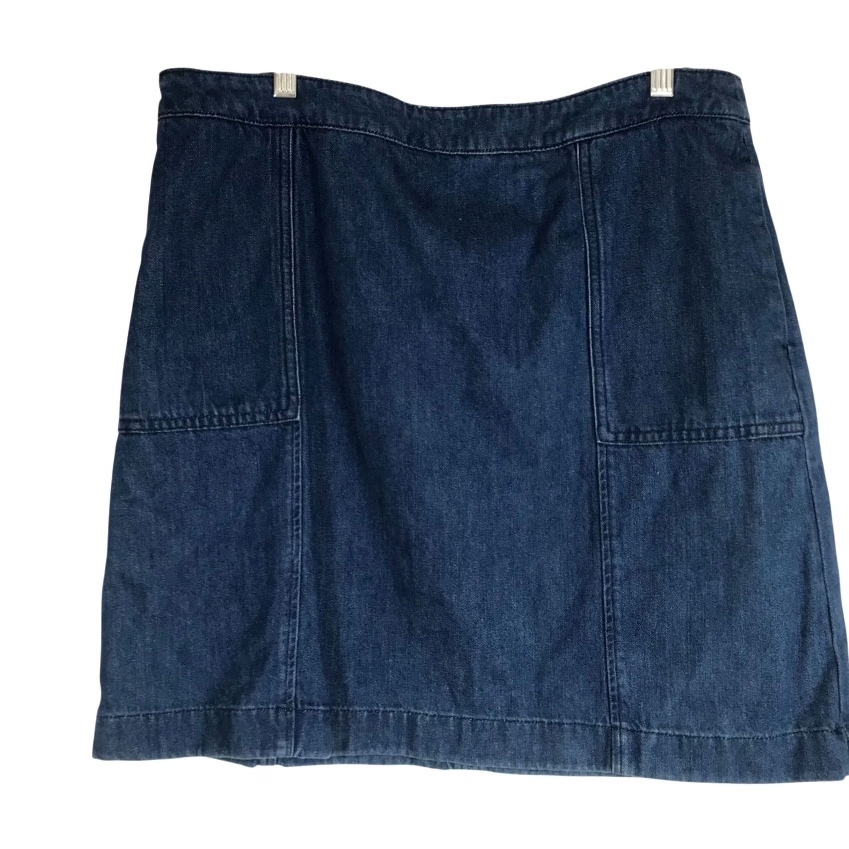 Boden Boden Denim A-Line Skirt Blue Jean Button Front Casual Women's 12R Size 34" / US 12 / IT 48 - 2 Thumbnail