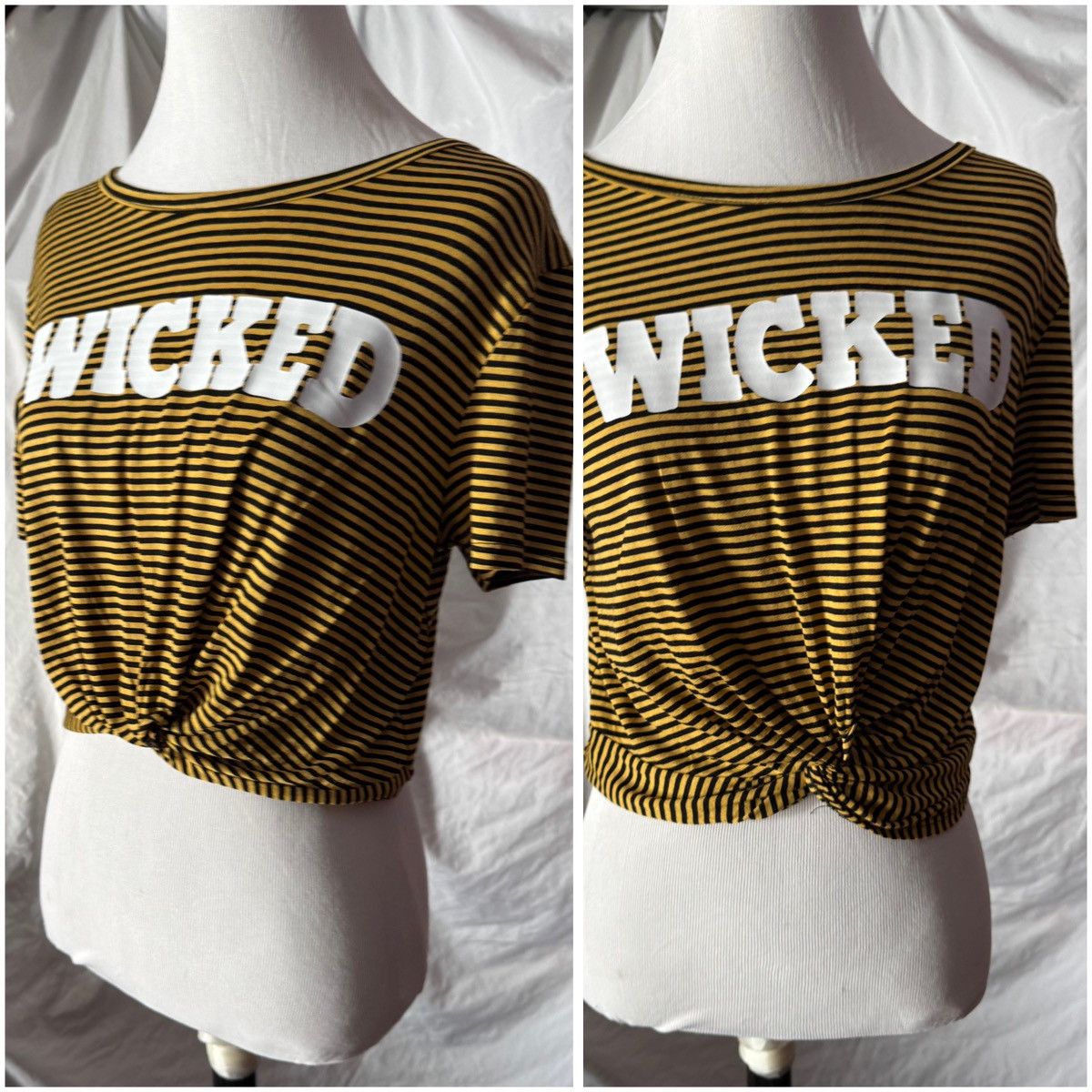 Other Wicked, Custom, Striped, Twist Knot, Baby Tee Size M / US 6-8 / IT 42-44 - 6 Thumbnail