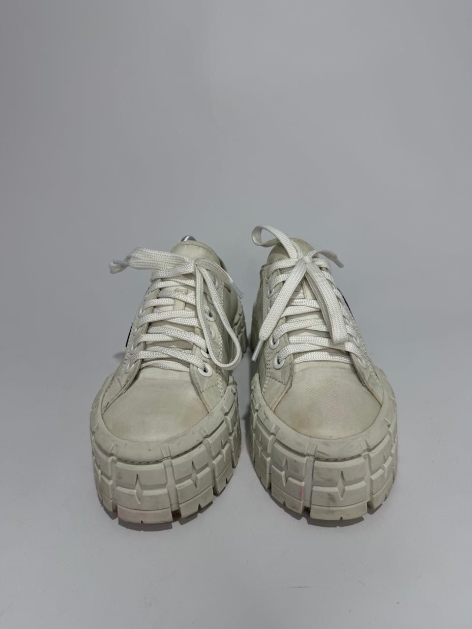 Prada Prada White Nylon Gabardine Low Top Sneakers EU37 Size US 7 / IT 37 - 3 Thumbnail
