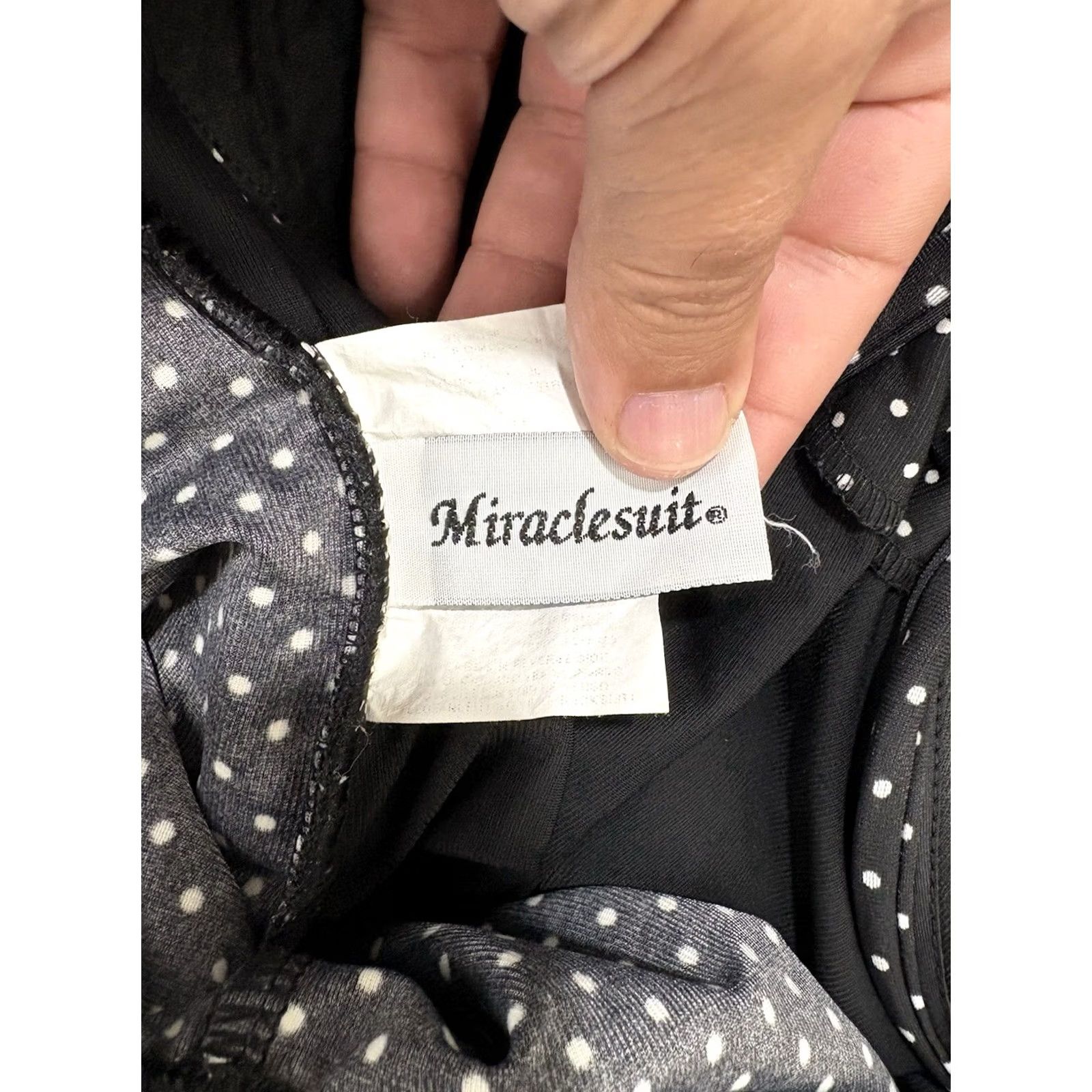 Vintage VINTAGE Miraclesuit One Piece Swimsuit Black Polka Dot Ruched Underwire Shaping Slim Swim Skirt Tank Top Women Size ONE SIZE - 3 Thumbnail