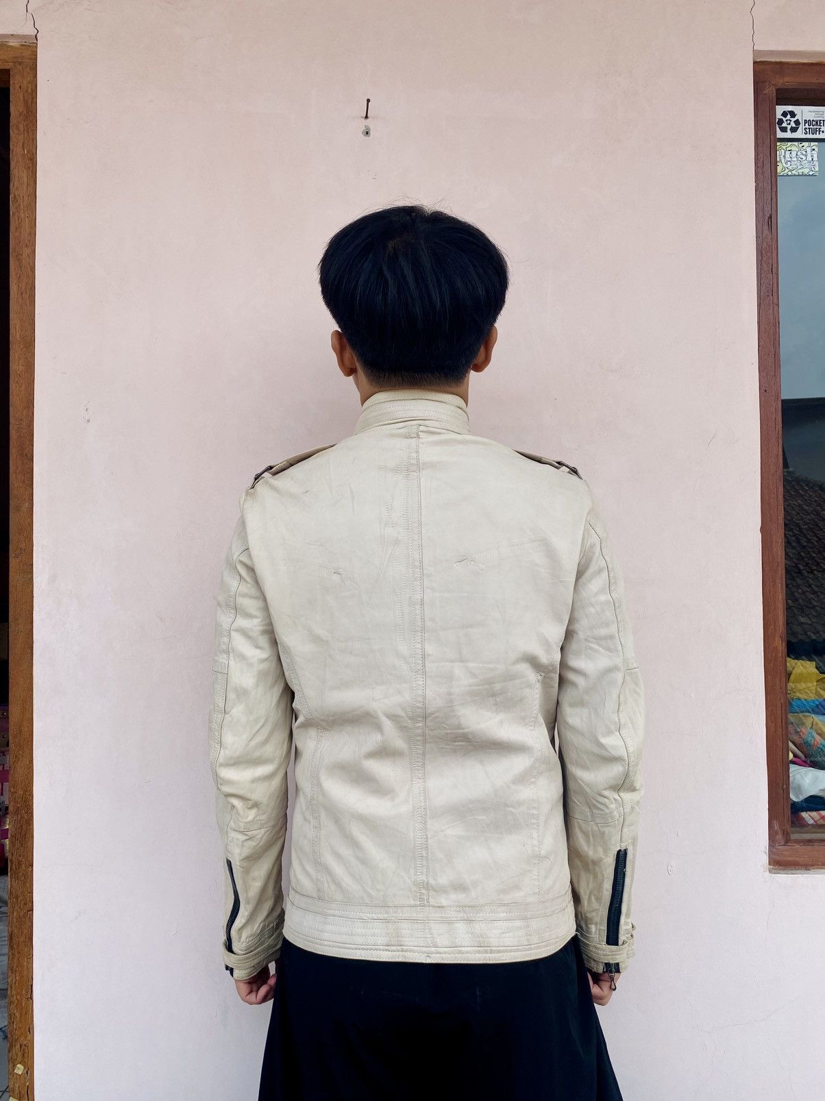 Shellac 2000s Shellac - White Cyber Rider Leather Jacket Size US M / EU 48-50 / 2 - 6 Thumbnail