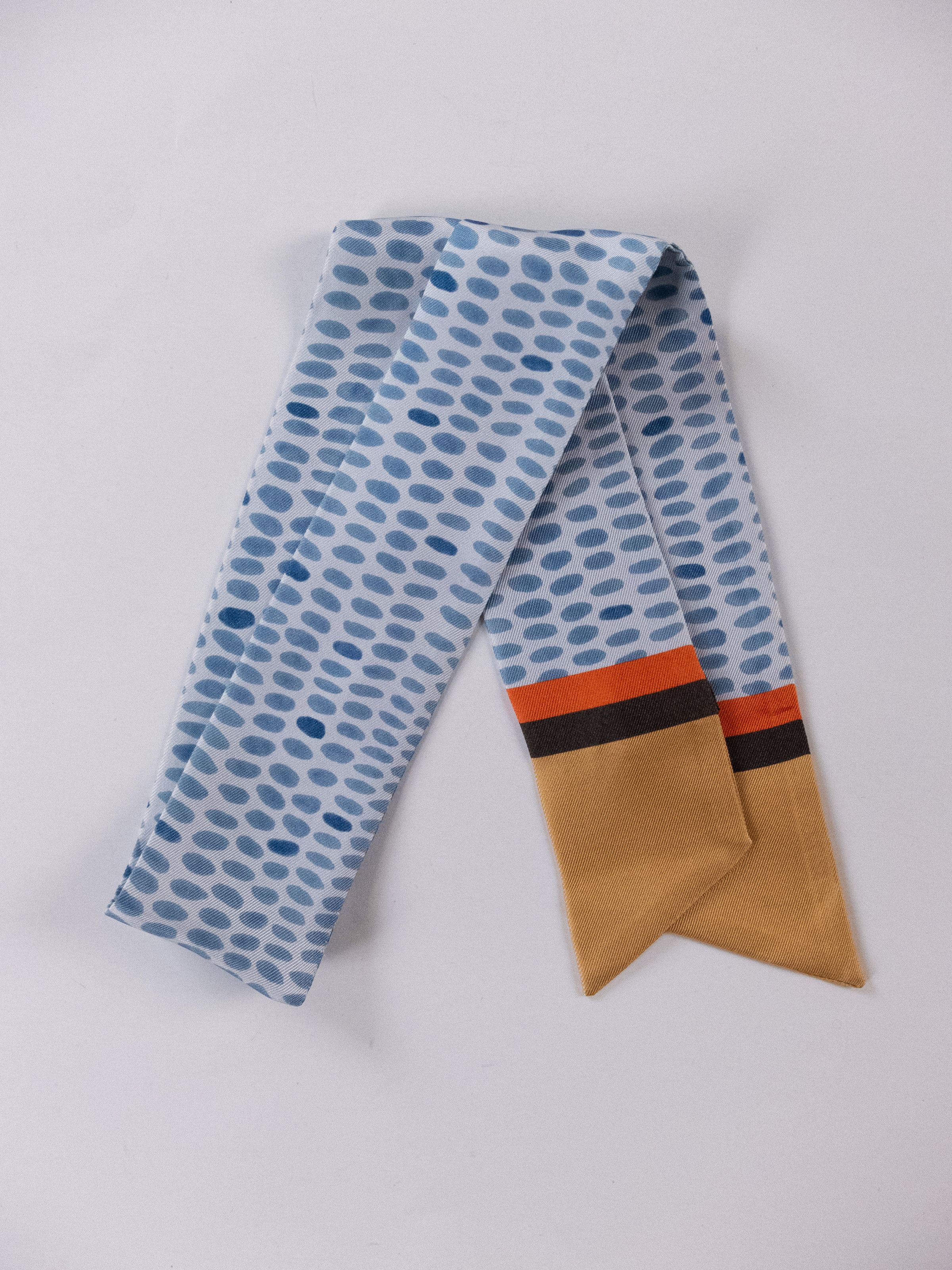 Loro Piana LORO PIANA Gocce D'Autunno blue teardrop silk mitzah scarf Size ONE SIZE - 4 Thumbnail