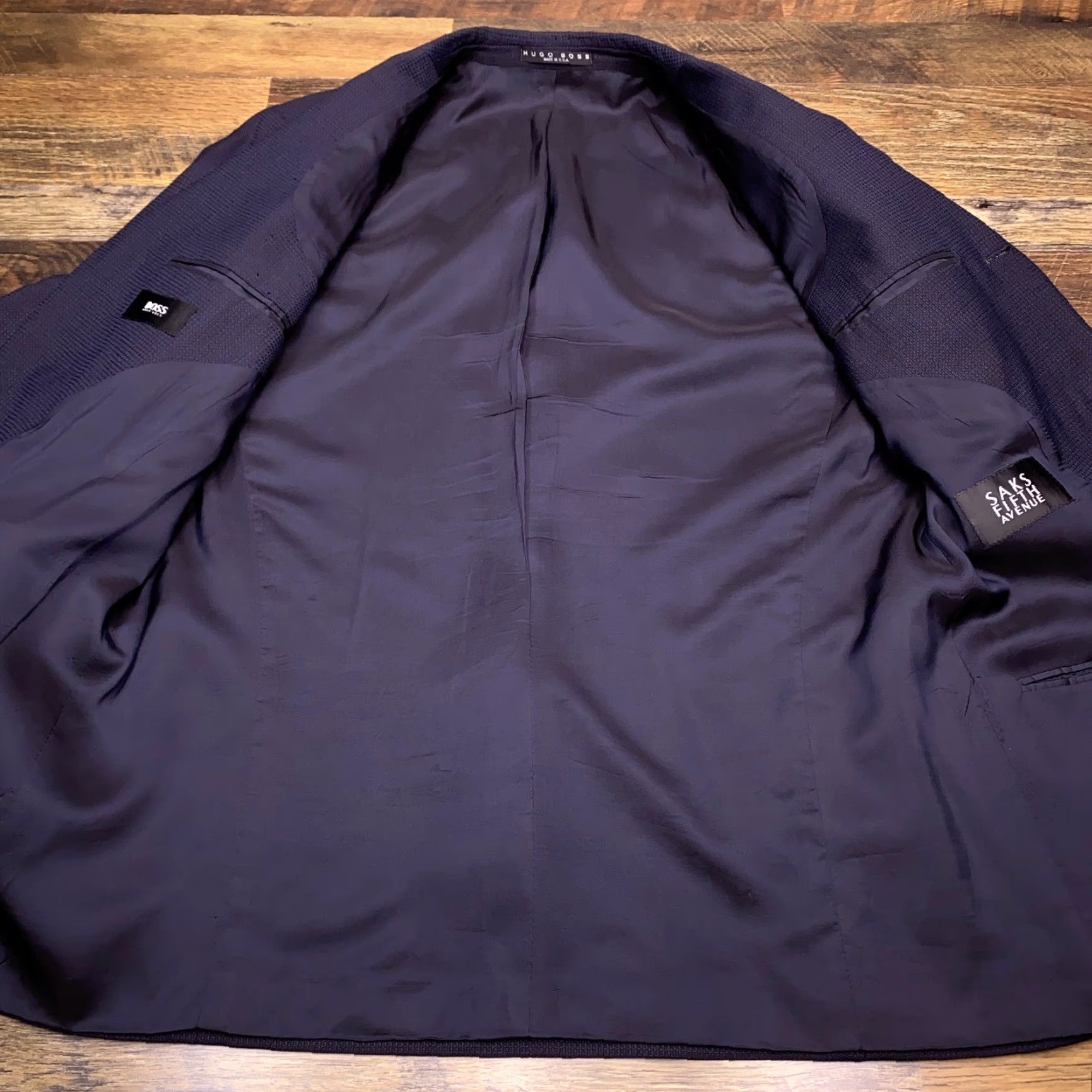Hugo Boss VINTAGE Hugo Boss Blazer 40R Single-Breasted 3-Button Blue Wool Jacket Men Mens Regular Suit Coat Size 40R - 3 Thumbnail