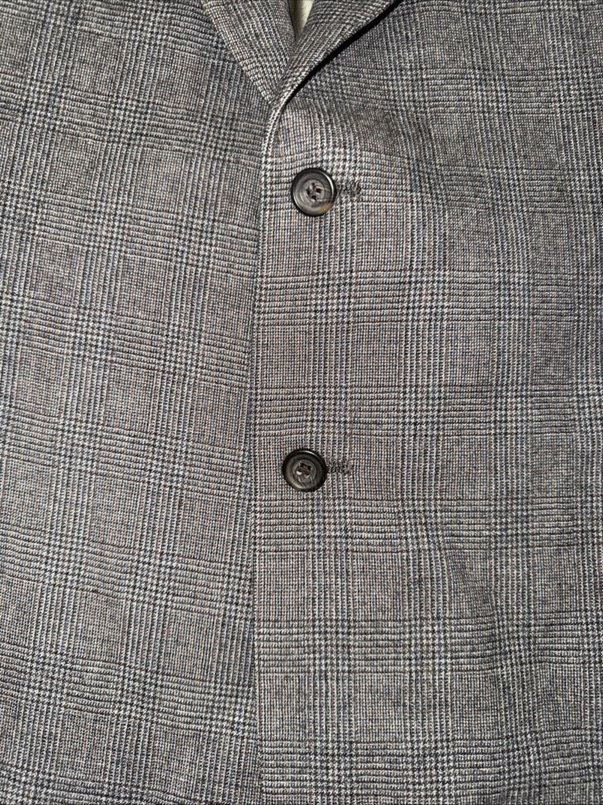 Chaps Ralph Lauren Vtg Chaps Ralph Lauren Gray Plaid Blazer Sport Coat 48 USA Size 48R - 3 Thumbnail