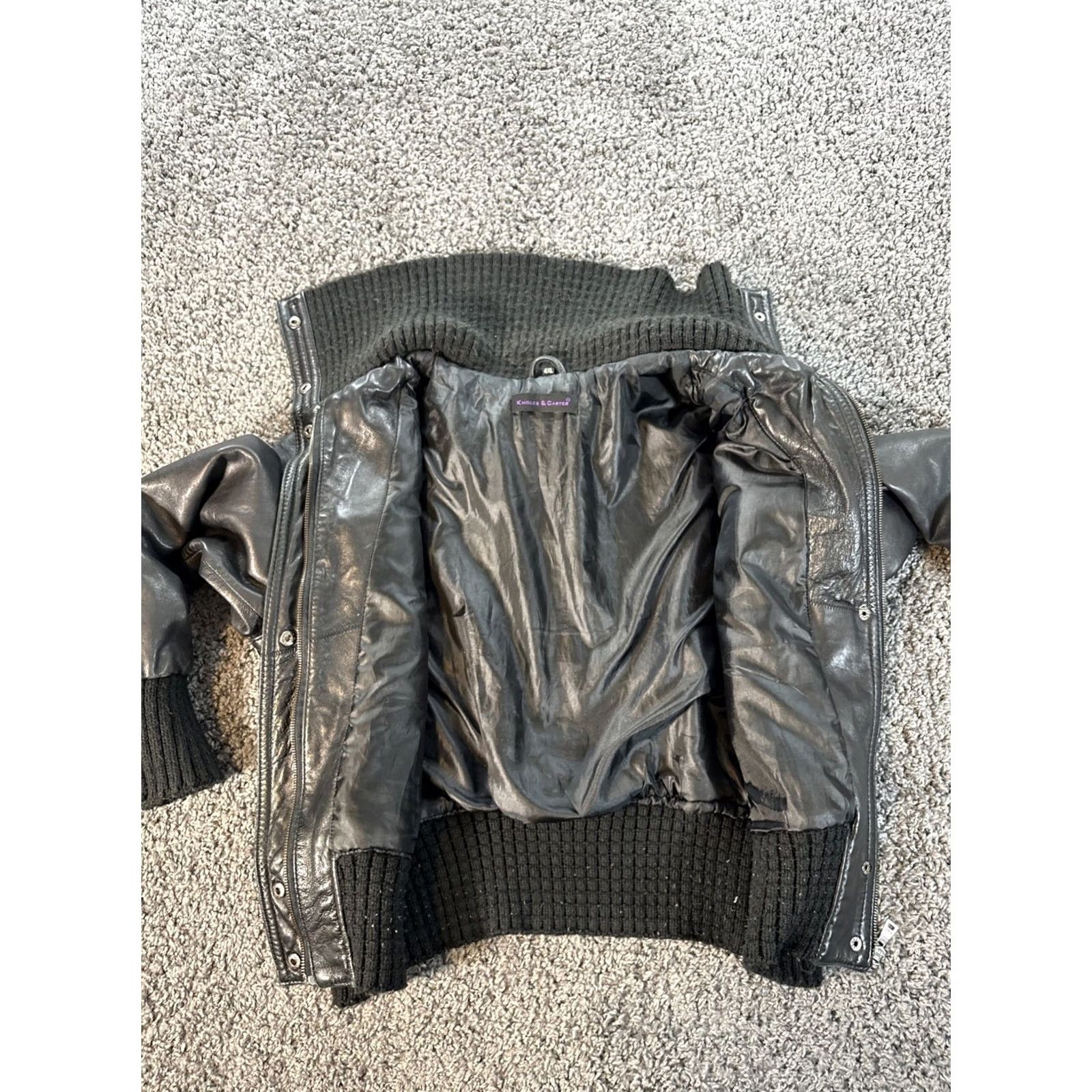 Vintage VINTAGE Knoles & Carter Leather Jacket Womens XL Black Full Zip Lambskin Italy Bomber Jacket Womens XL Black Leather Full Zip Size XL / US 12-14 / IT 48-50 - 5 Thumbnail