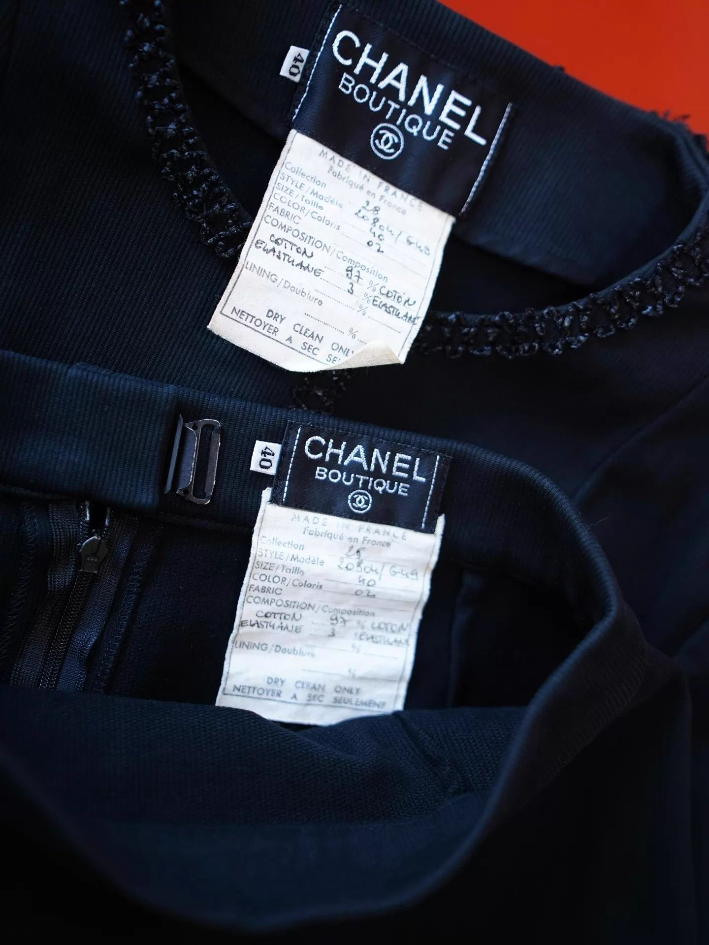 Chanel Chanel 1992ss Black Camellia Button Short Cardi & Skirt Set Size M / US 6-8 / IT 42-44 - 7 Thumbnail