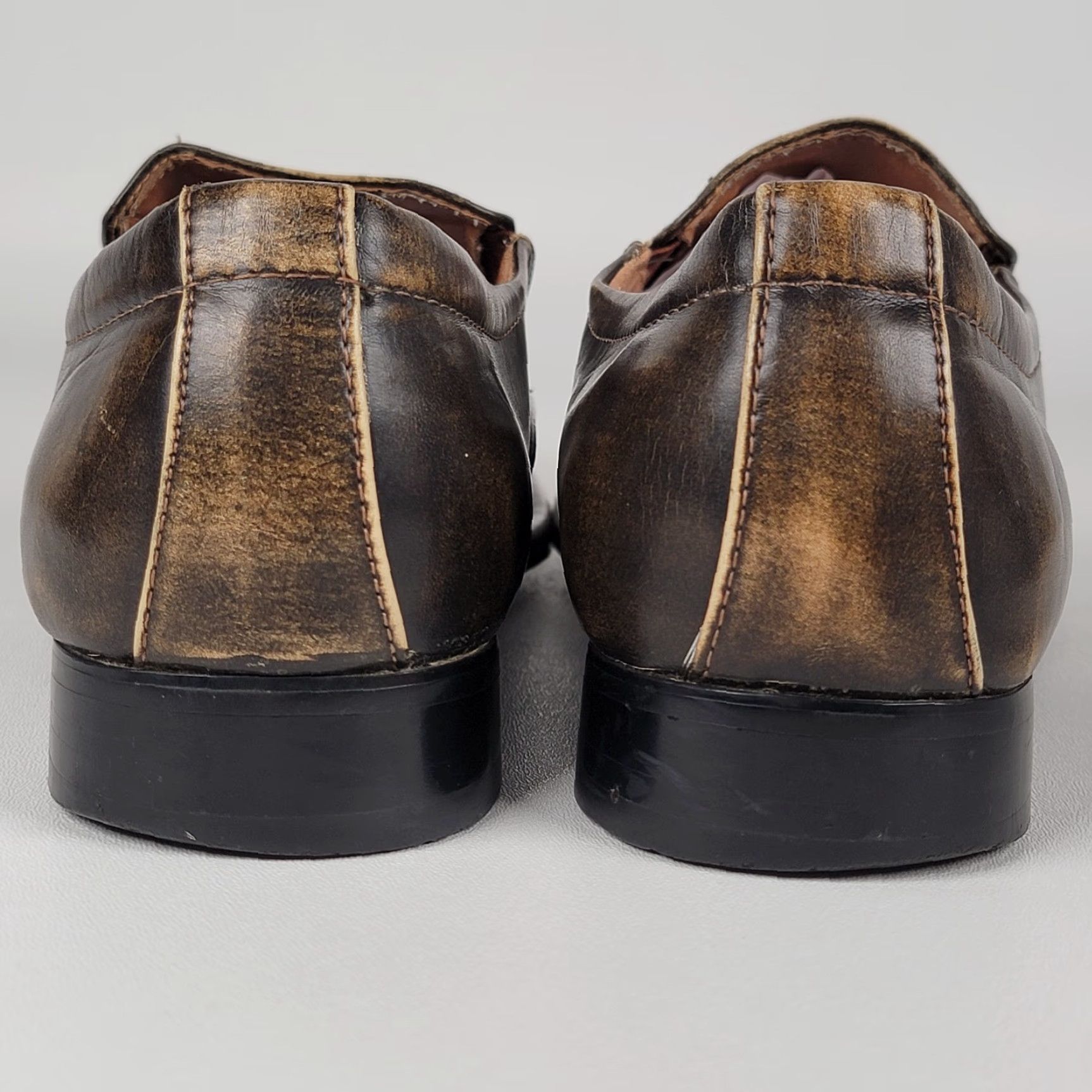 Vintage Top Rank Italy FashionStyles Brown Leather Dress Shoe Size 8 M Loafer Oxford Slip On Men Size US M / EU 48-50 / 2 - 6 Thumbnail