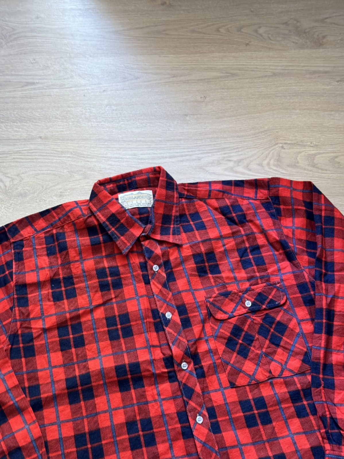 Vintage Vintage 90’s Highlander Flannell Flannel USA Red Shirt Size US XL / EU 56 / 4 - 2 Thumbnail