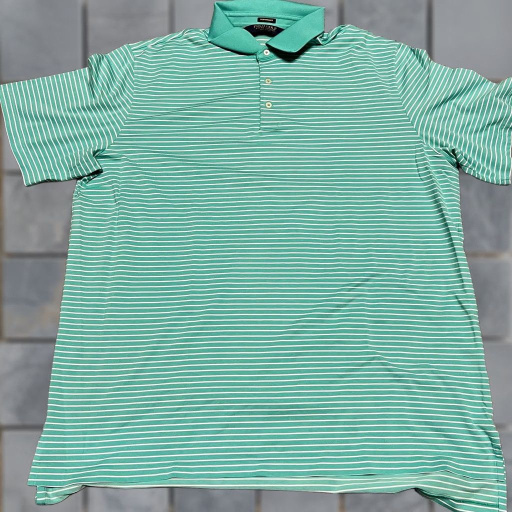 Polo Ralph Lauren Polo Ralph Lauren Polo Shirt Mens XXL Green Striped Performance Polo Golf Shirt Mens XXL Green Striped Performance Size US XXL / EU 58 / 5 - 1 Thumbnail
